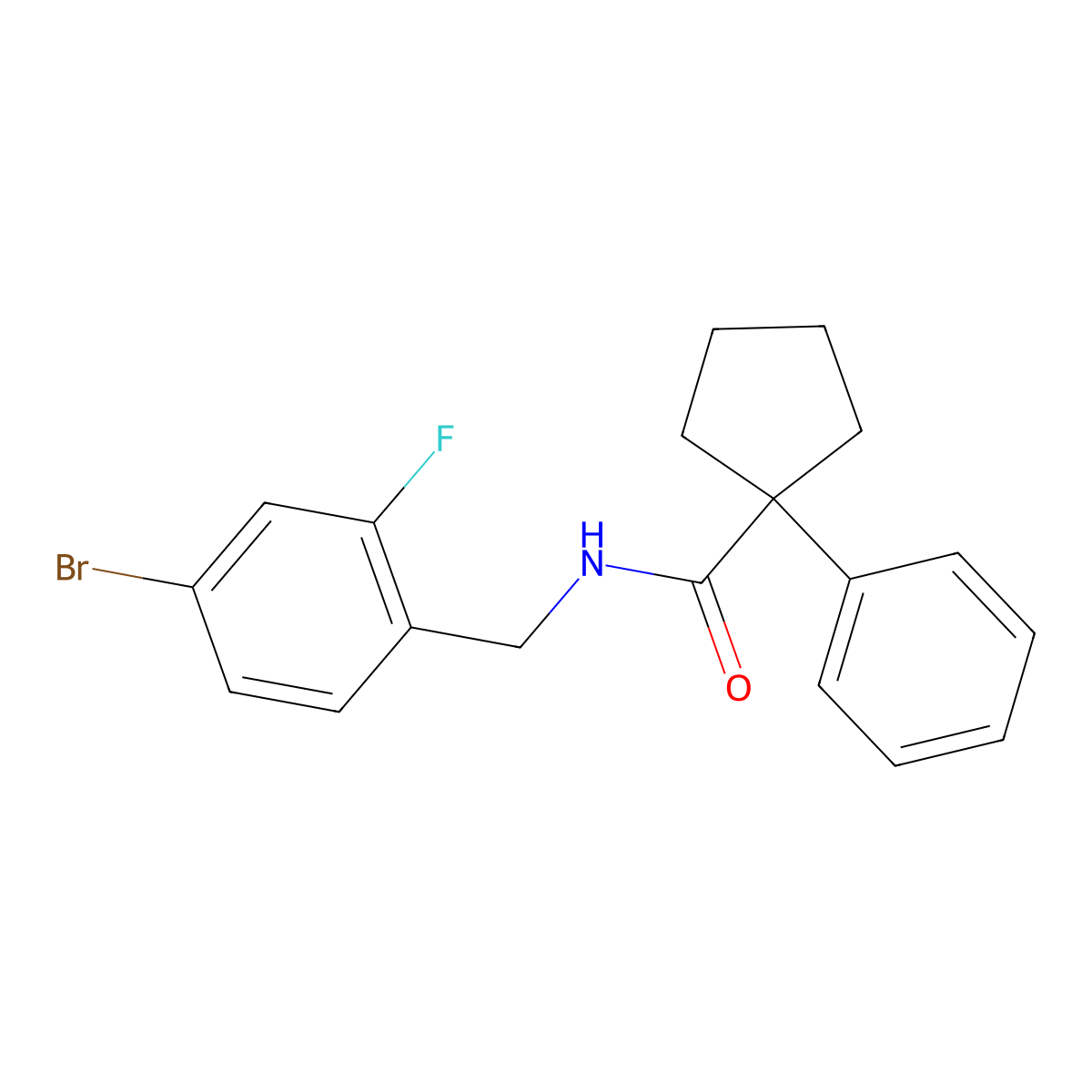 N-((4-Bromo-2-fluorophenyl)methyl)(phenylcyclopentyl)formamide molecular structure, CAS 1023496-51-6