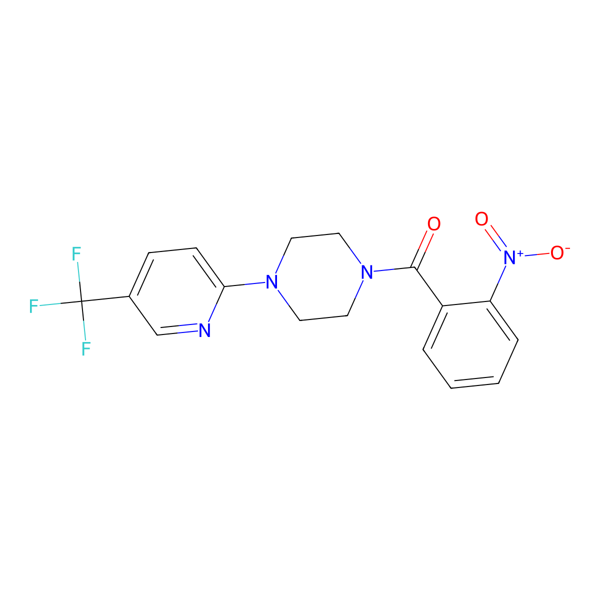 (2-Nitrophenyl)-[4-[5-(trifluoromethyl)pyridin-2-yl]piperazin-1-yl]methanone molecular structure, CAS 1023496-55-0