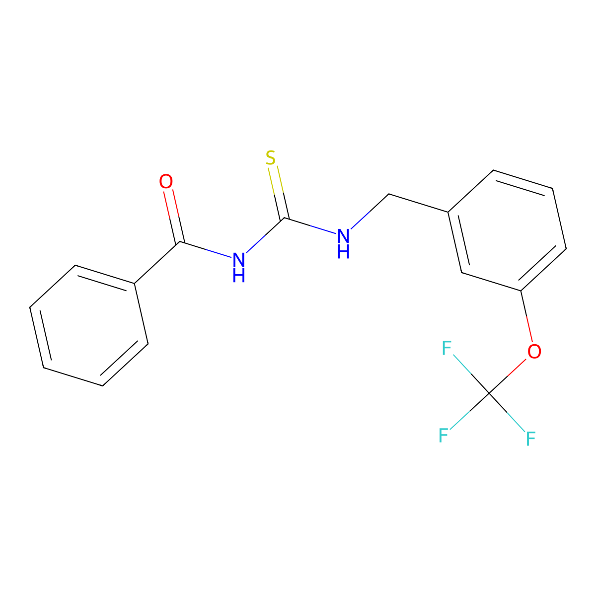 Phenyl-N-(thioxo(((3-(trifluoromethoxy)phenyl)methyl)amino)methyl)formamide molecular structure, CAS 1023497-26-8