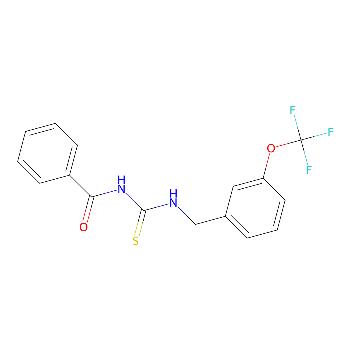 Phenyl-N-(thioxo(((3-(trifluoromethoxy)phenyl)methyl)amino)methyl)formamide molecular structure, CAS 1023497-26-8