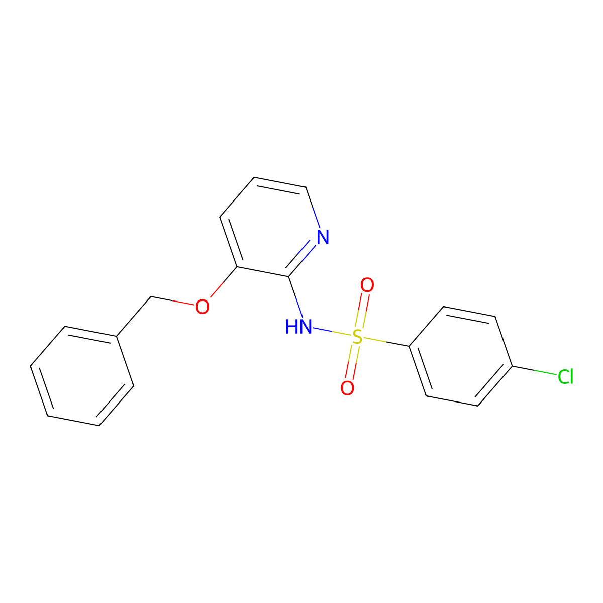4-chloro-N-(3-phenylmethoxypyridin-2-yl)benzenesulfonamide molecular structure, CAS 1023497-47-3
