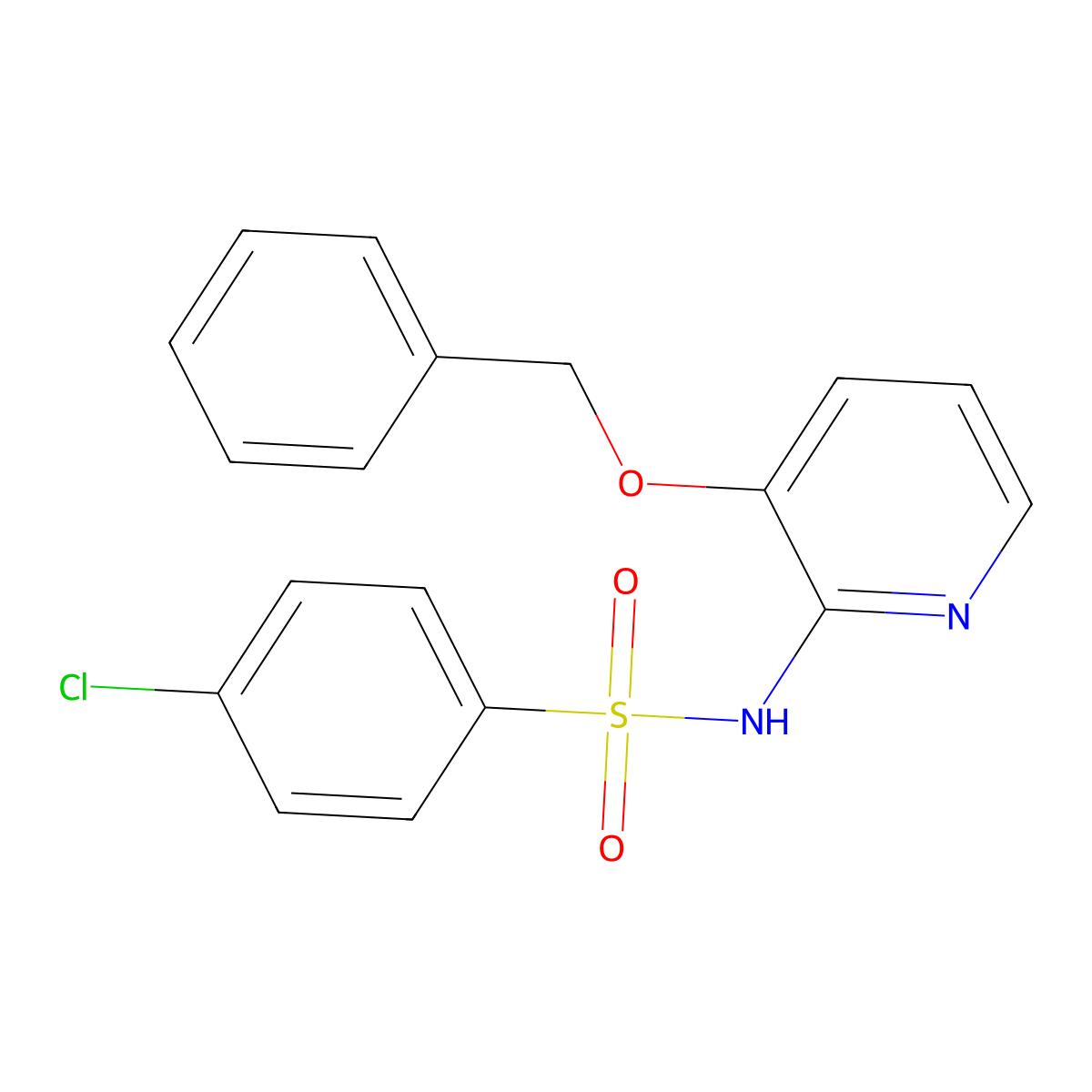4-chloro-N-(3-phenylmethoxypyridin-2-yl)benzenesulfonamide molecular structure, CAS 1023497-47-3