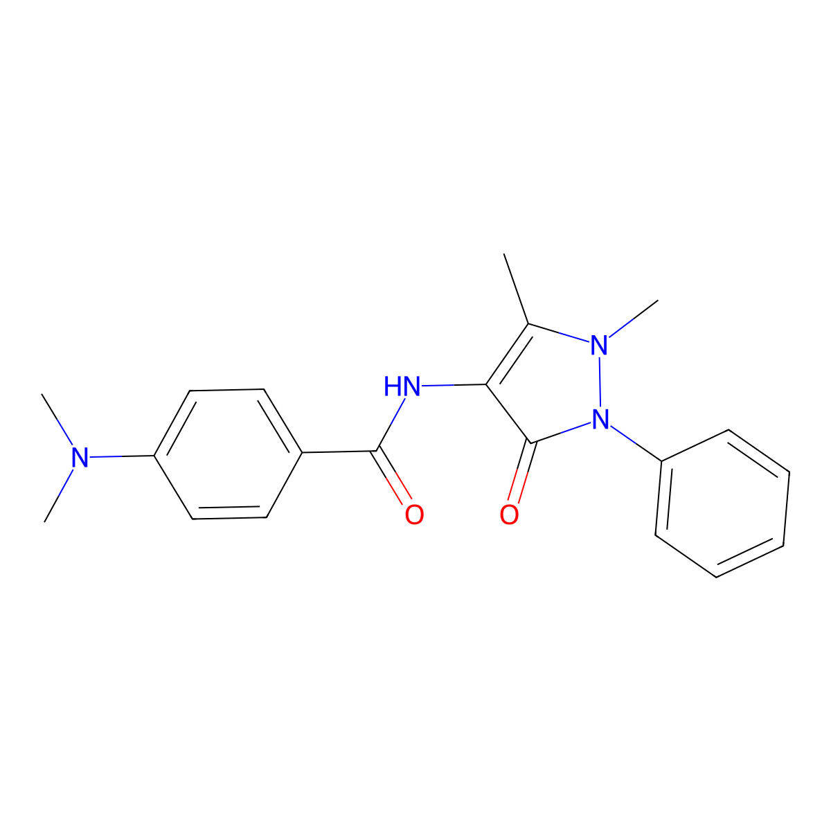 4-(dimethylamino)-N-(1,5-dimethyl-3-oxo-2-phenylpyrazol-4-yl)benzamide molecular structure, CAS 1023498-20-5