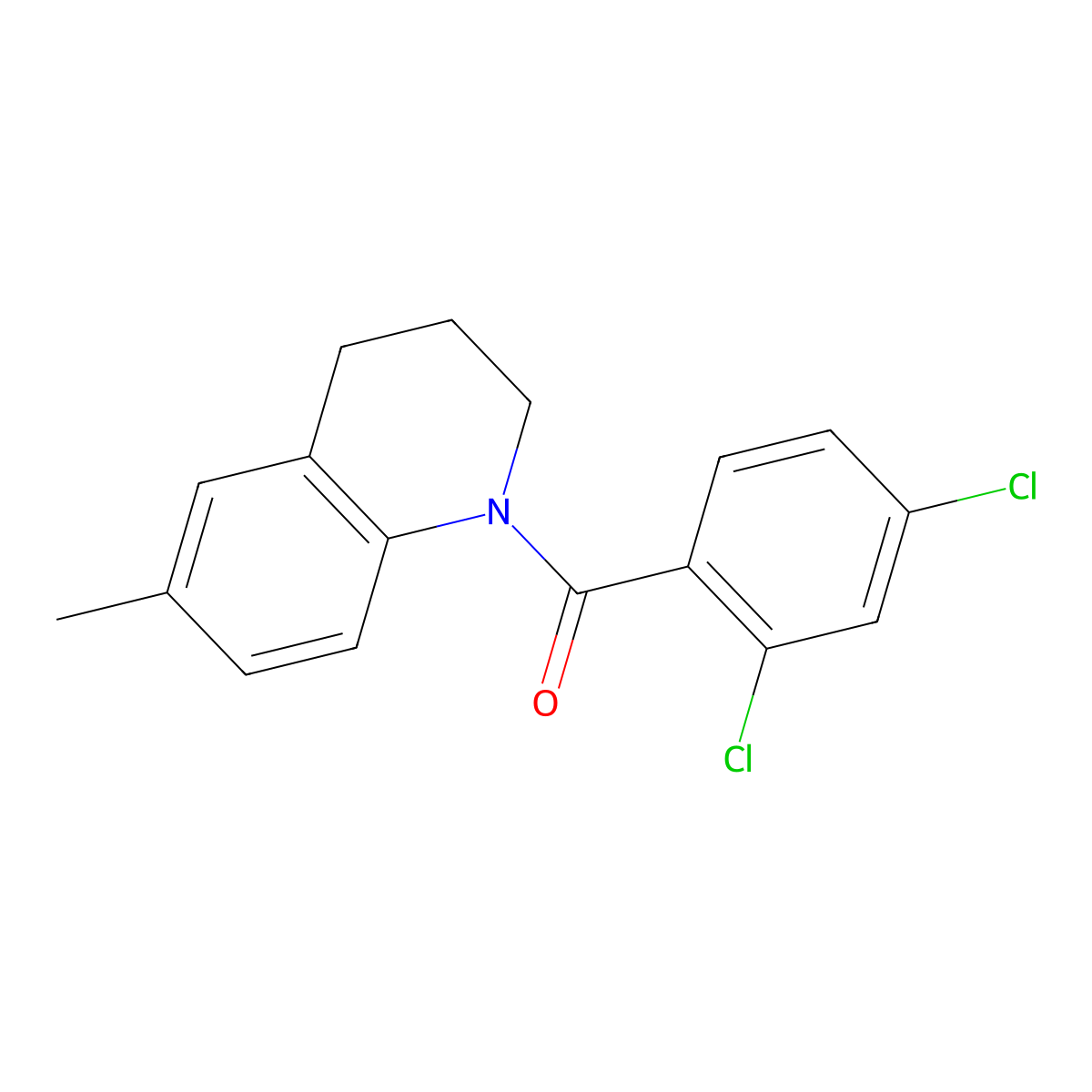 (2,4-dichlorophenyl)-(6-methyl-3,4-dihydro-2H-quinolin-1-yl)methanone molecular structure, CAS 1023498-24-9