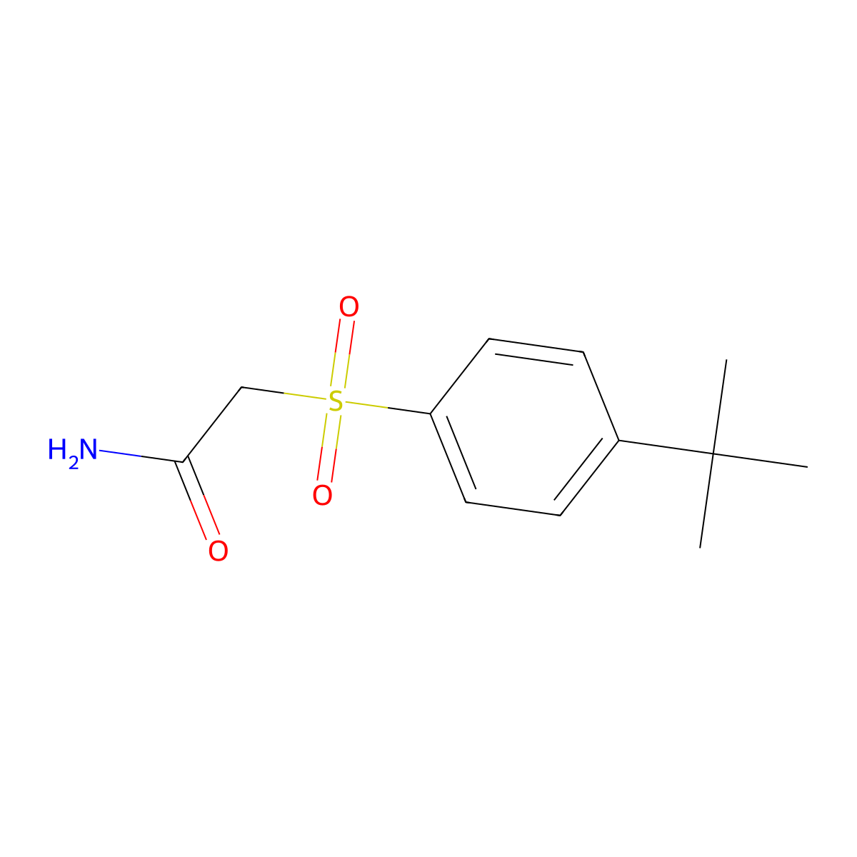 2-(4-Tert-butylphenyl)sulfonylacetamide molecular structure, CAS 1023498-33-0