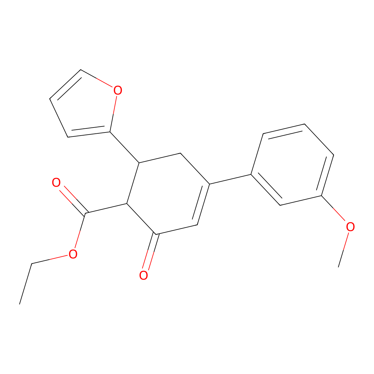 Ethyl 6-(furan-2-yl)-4-(3-methoxyphenyl)-2-oxocyclohex-3-ene-1-carboxylate molecular structure, CAS 1023498-59-0