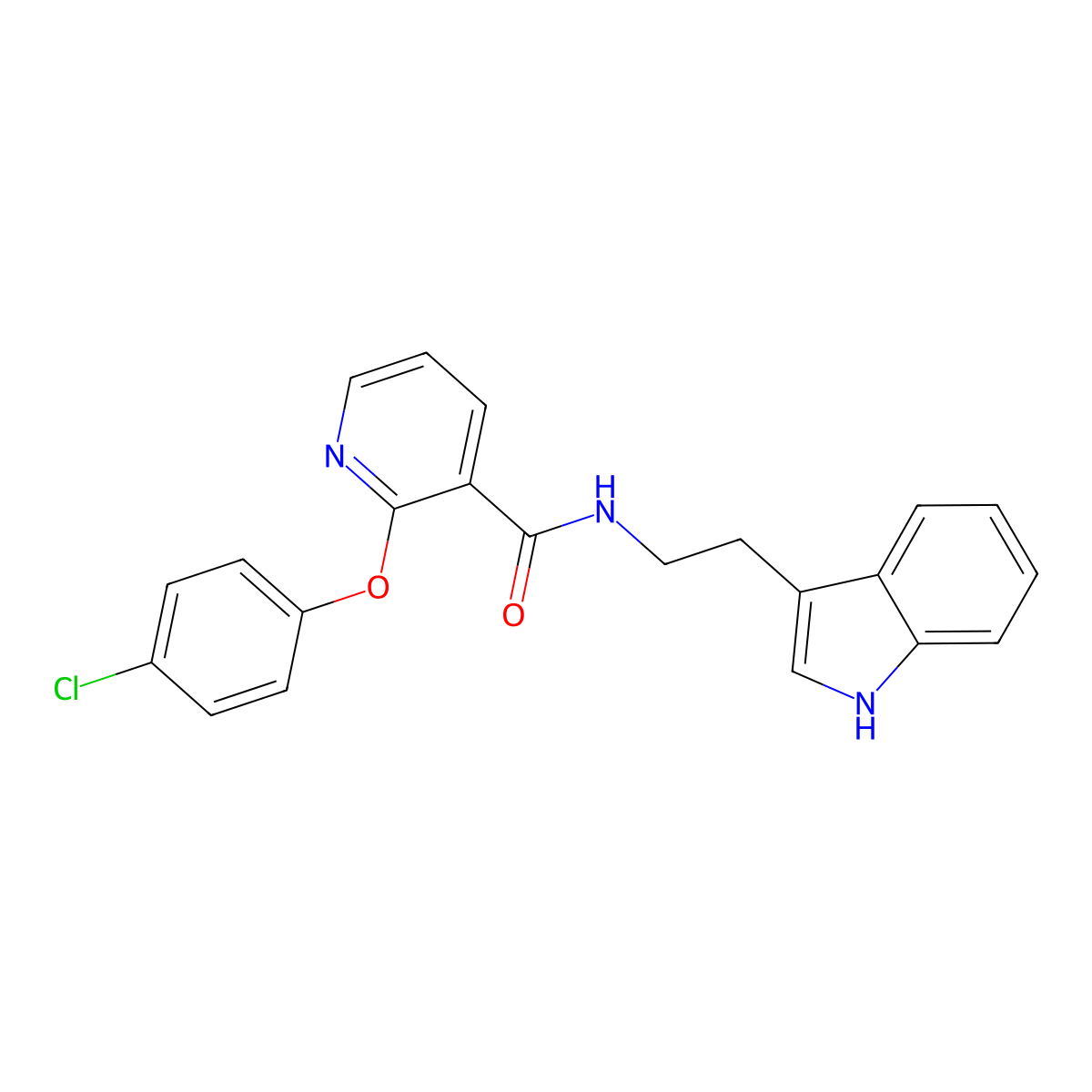 2-(4-chlorophenoxy)-N-[2-(1H-indol-3-yl)ethyl]pyridine-3-carboxamide molecular structure, CAS 1023498-81-8