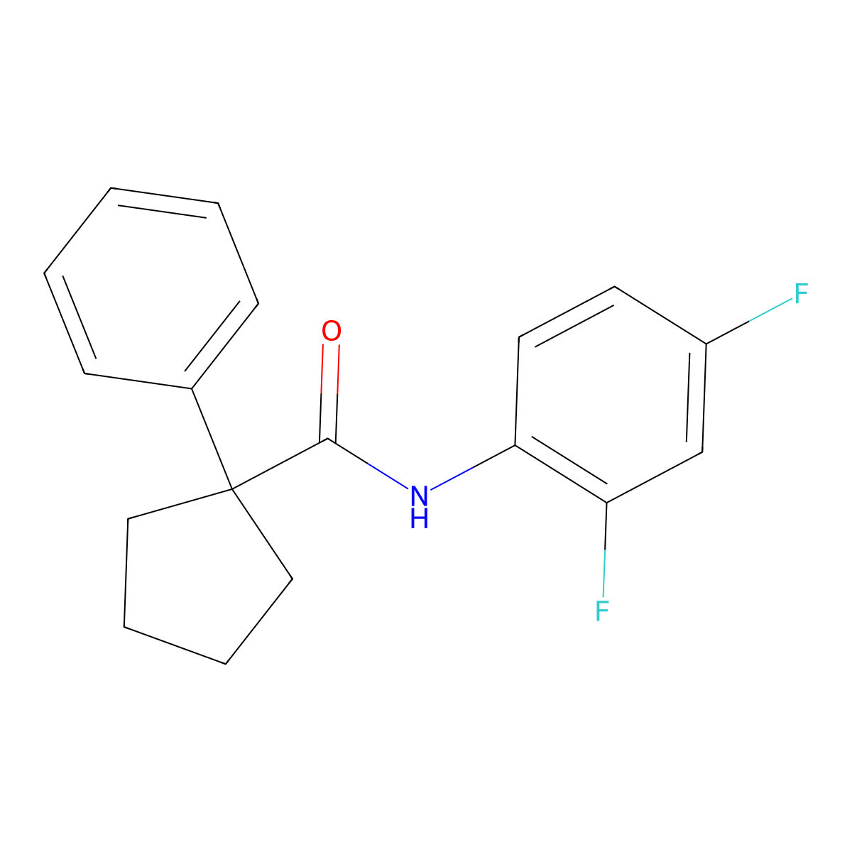 N-(2,4-difluorophenyl)-1-phenylcyclopentane-1-carboxamide molecular structure, CAS 1023499-20-8