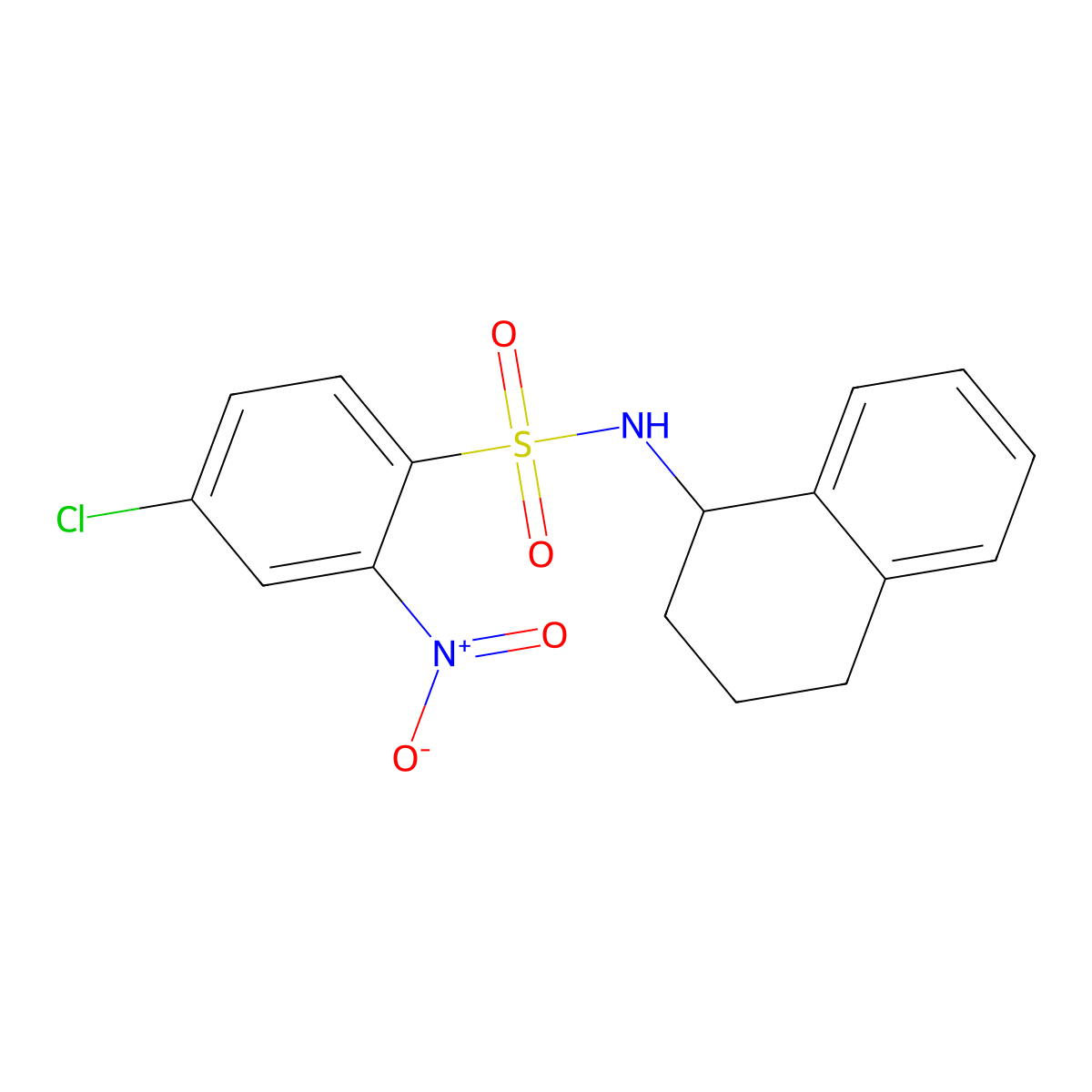 ((4-Chloro-2-nitrophenyl)sulfonyl)-1,2,3,4-tetrahydronaphthylamine molecular structure, CAS 1023499-77-5