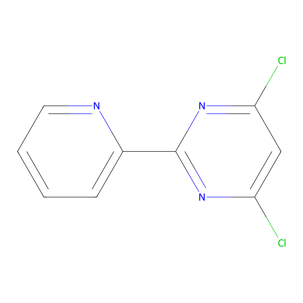 4,6-Dichloro-2-(pyridin-2-yl)pyrimidine molecular structure, CAS 10235-65-1