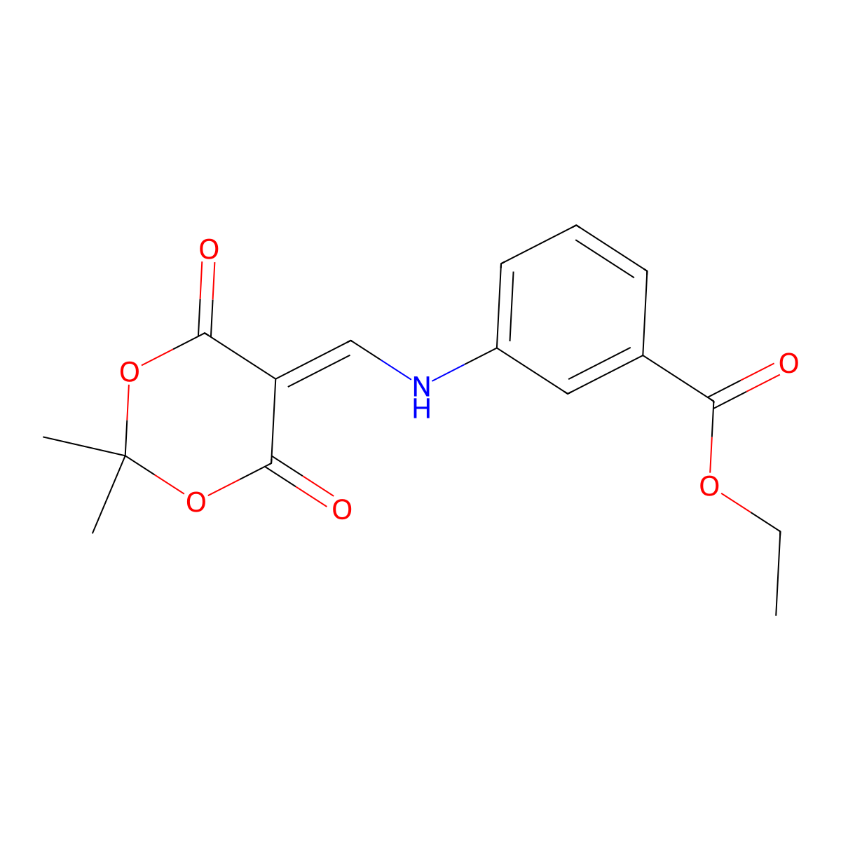 Ethyl 3-[(2,2-dimethyl-4,6-dioxo-1,3-dioxan-5-ylidene)methylamino]benzoate molecular structure, CAS 1023503-08-3