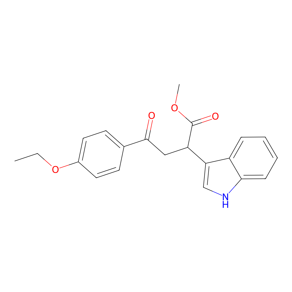 methyl 4-(4-ethoxyphenyl)-2-(1H-indol-3-yl)-4-oxobutanoate molecular structure, CAS 1023504-61-1
