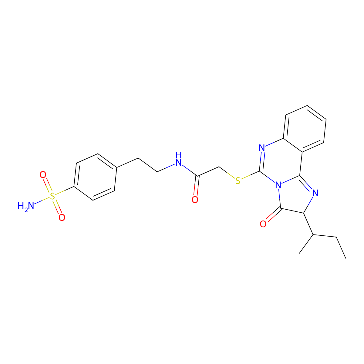 2-[(2-butan-2-yl-3-oxo-2H-imidazo[1,2-c]quinazolin-5-yl)sulfanyl]-N-[2-(4-sulfamoylphenyl)ethyl]acetamide molecular structure, CAS 1023505-83-0