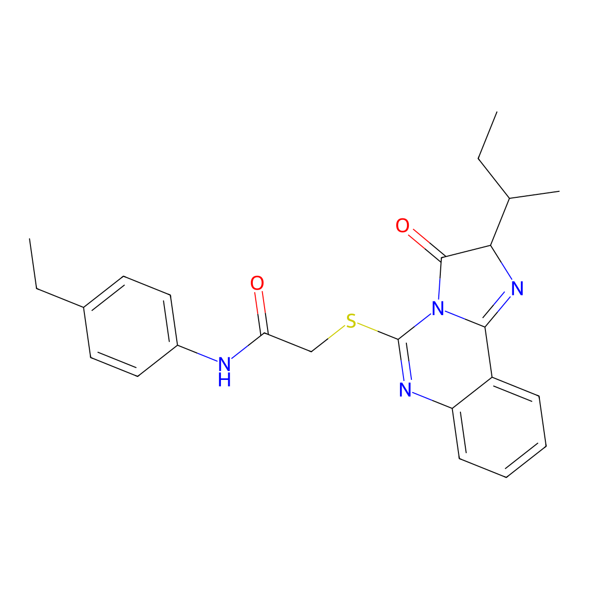 2-[(2-butan-2-yl-3-oxo-2H-imidazo[1,2-c]quinazolin-5-yl)sulfanyl]-N-(4-ethylphenyl)acetamide molecular structure, CAS 1023505-84-1