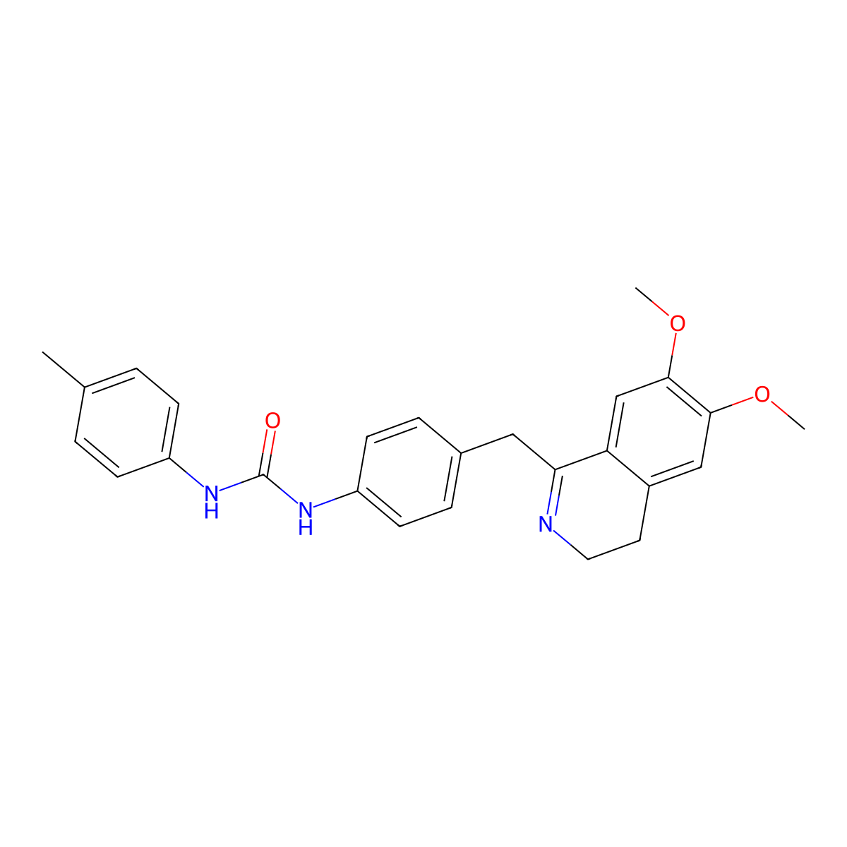 1-[4-[(6,7-Dimethoxy-3,4-dihydroisoquinolin-1-yl)methyl]phenyl]-3-(4-methylphenyl)urea molecular structure, CAS 1023505-96-5