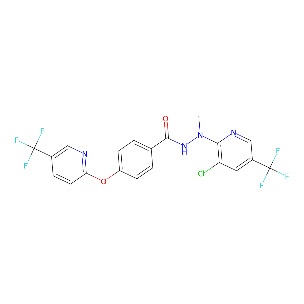 N'-[3-chloro-5-(trifluoromethyl)pyridin-2-yl]-N'-methyl-4-[5-(trifluoromethyl)pyridin-2-yl]oxybenzohydrazide molecular structure, CAS 1023506-64-0