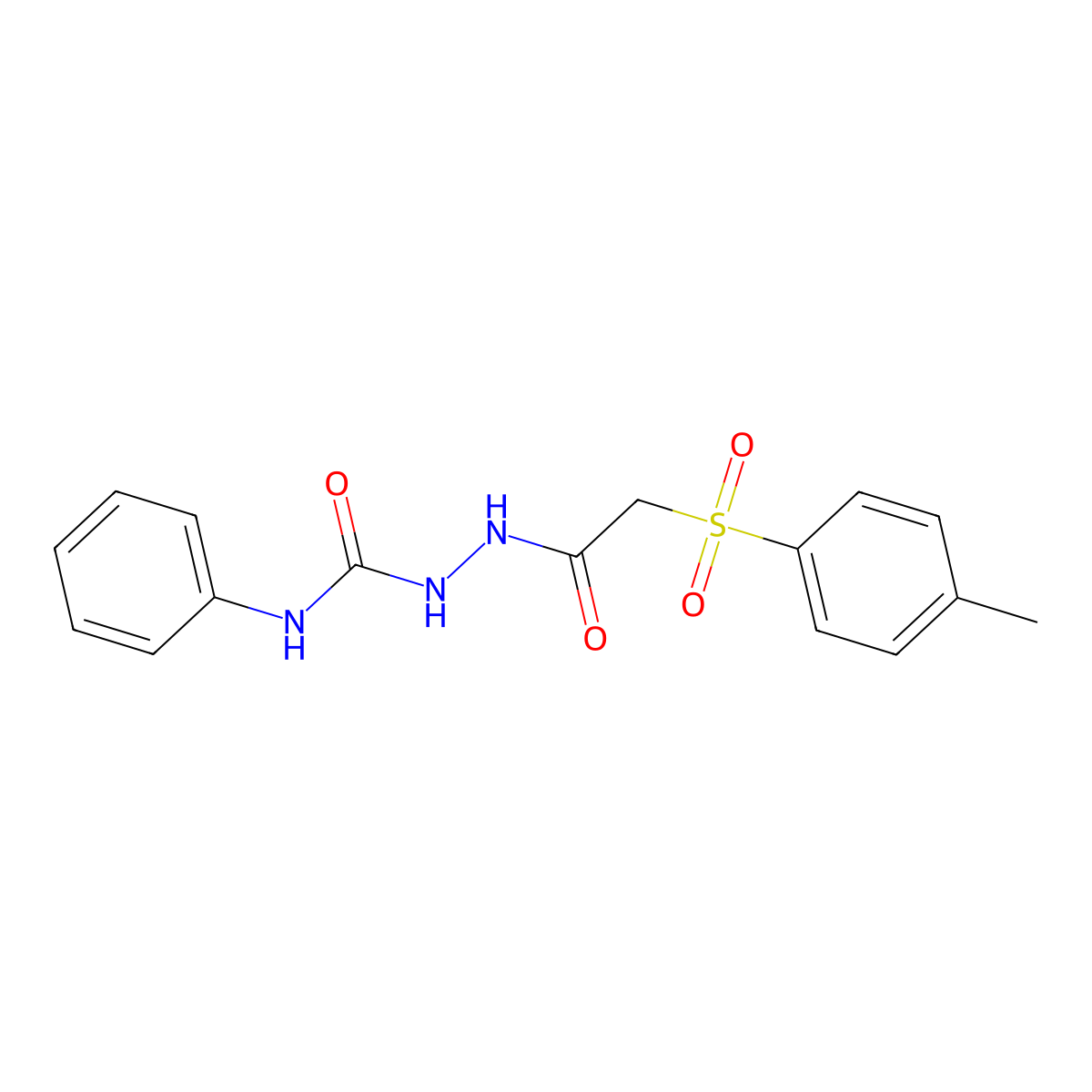 2-(4-methylbenzenesulfonyl)-N-[(phenylcarbamoyl)amino]acetamide molecular structure, CAS 1023506-65-1