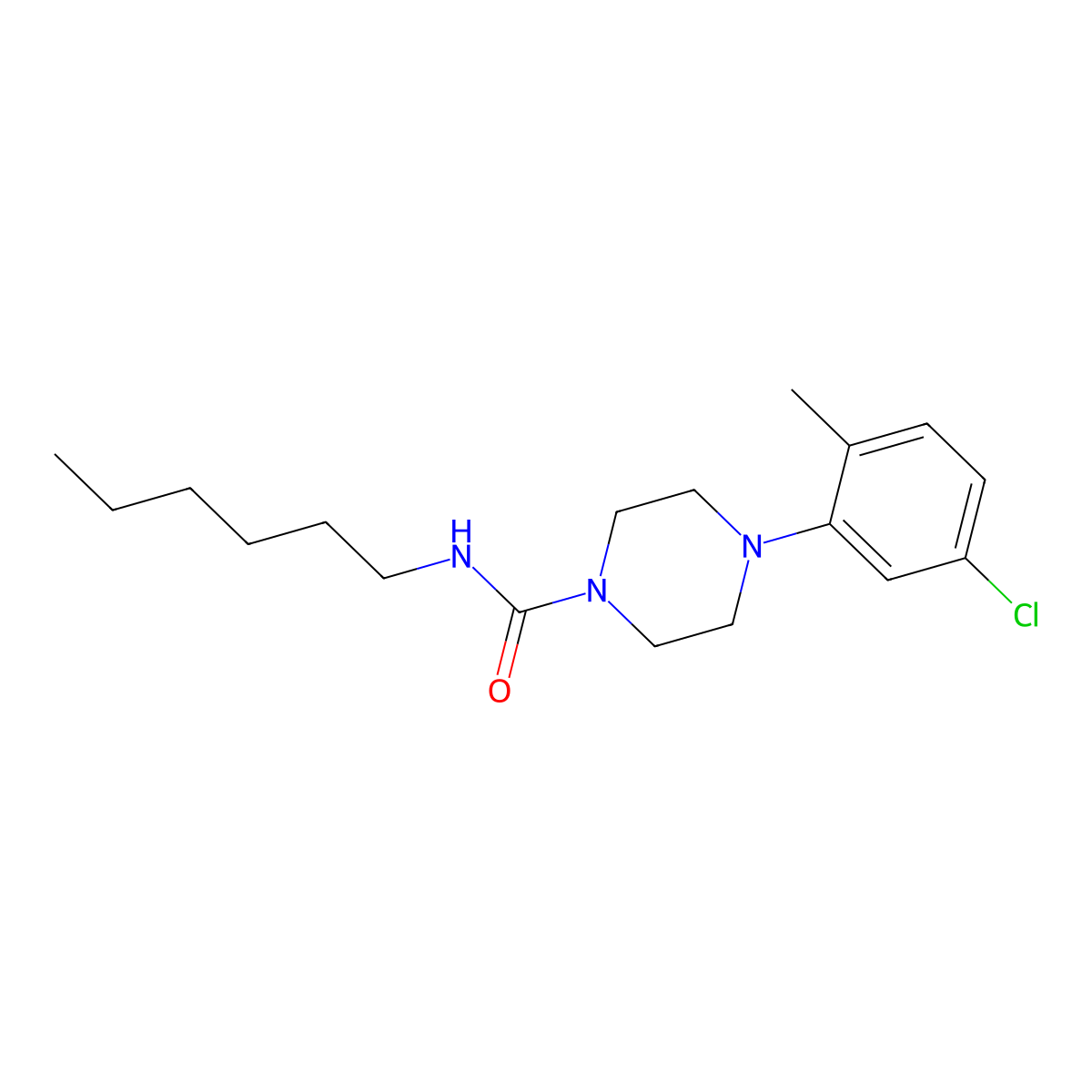 4-(5-chloro-2-methylphenyl)-N-hexylpiperazine-1-carboxamide molecular structure, CAS 1023506-67-3
