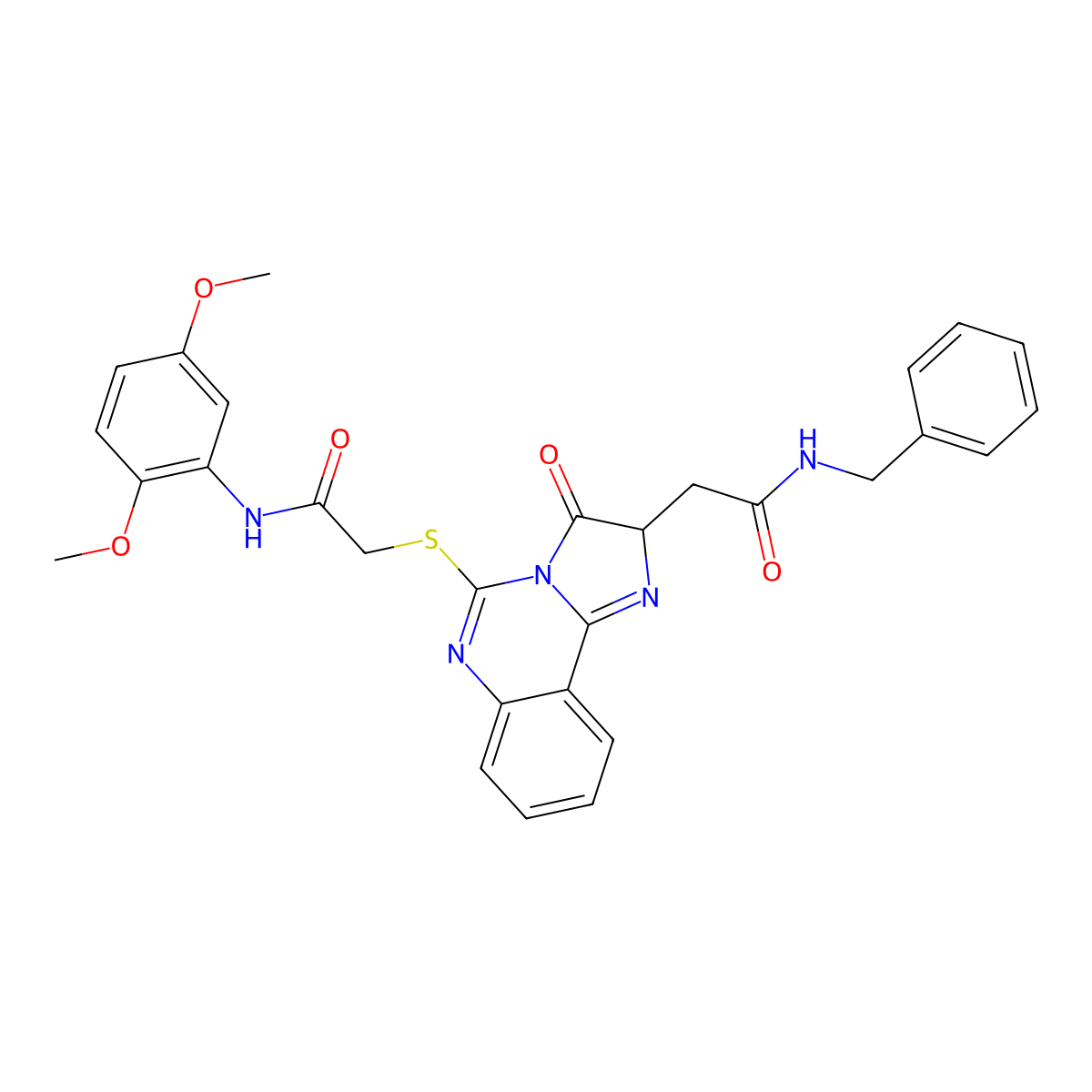 N-benzyl-2-[5-[2-(2,5-dimethoxyanilino)-2-oxoethyl]sulfanyl-3-oxo-2H-imidazo[1,2-c]quinazolin-2-yl]acetamide molecular structure, CAS 1023509-21-8