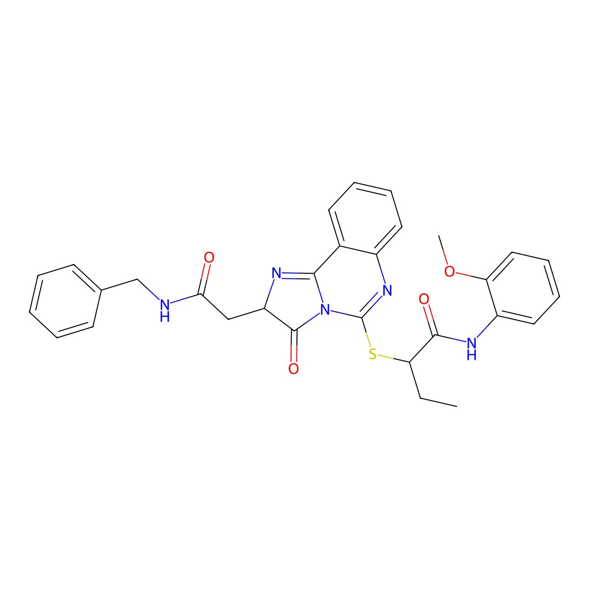 2-[[2-[2-(benzylamino)-2-oxoethyl]-3-oxo-2H-imidazo[1,2-c]quinazolin-5-yl]sulfanyl]-N-(2-methoxyphenyl)butanamide molecular structure, CAS 1023509-35-4