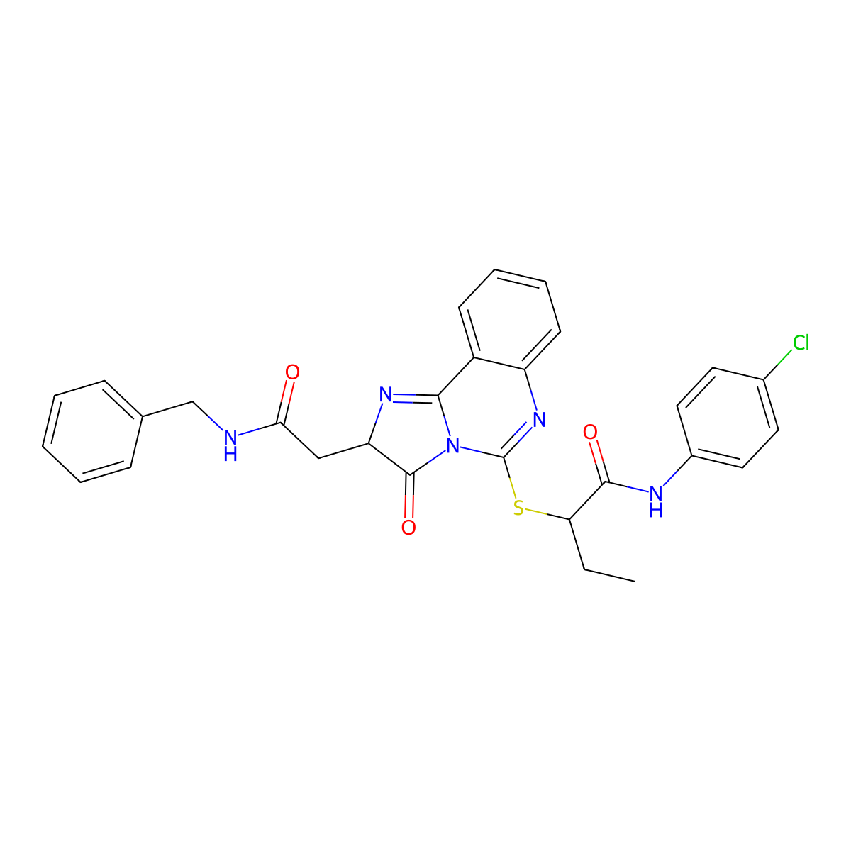 2-[[2-[2-(benzylamino)-2-oxoethyl]-3-oxo-2H-imidazo[1,2-c]quinazolin-5-yl]sulfanyl]-N-(4-chlorophenyl)butanamide molecular structure, CAS 1023509-39-8