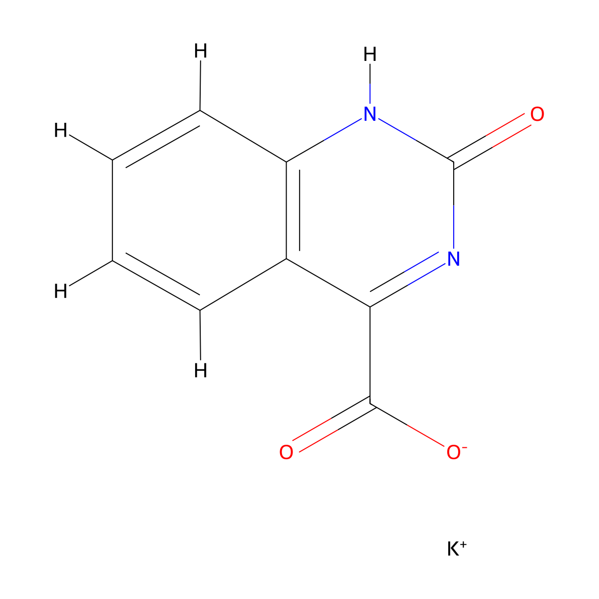 Potassium 2-oxo-1,2-dihydroquinazoline-4-carboxylate molecular structure, CAS 1023511-63-8