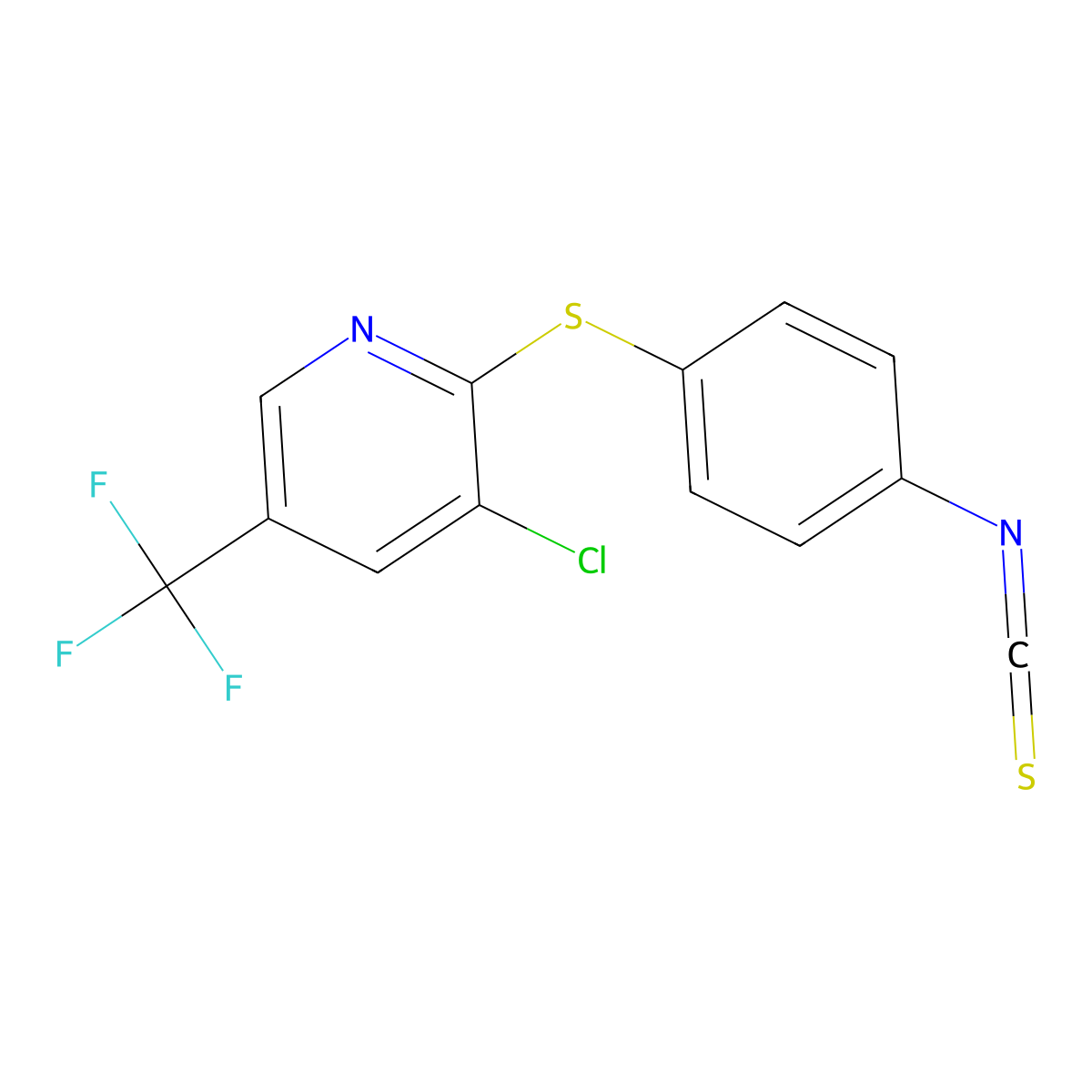 3-Chloro-2-[(4-isothiocyanatophenyl)sulfanyl]-5-(trifluoromethyl)pyridine molecular structure, CAS 1023515-07-2
