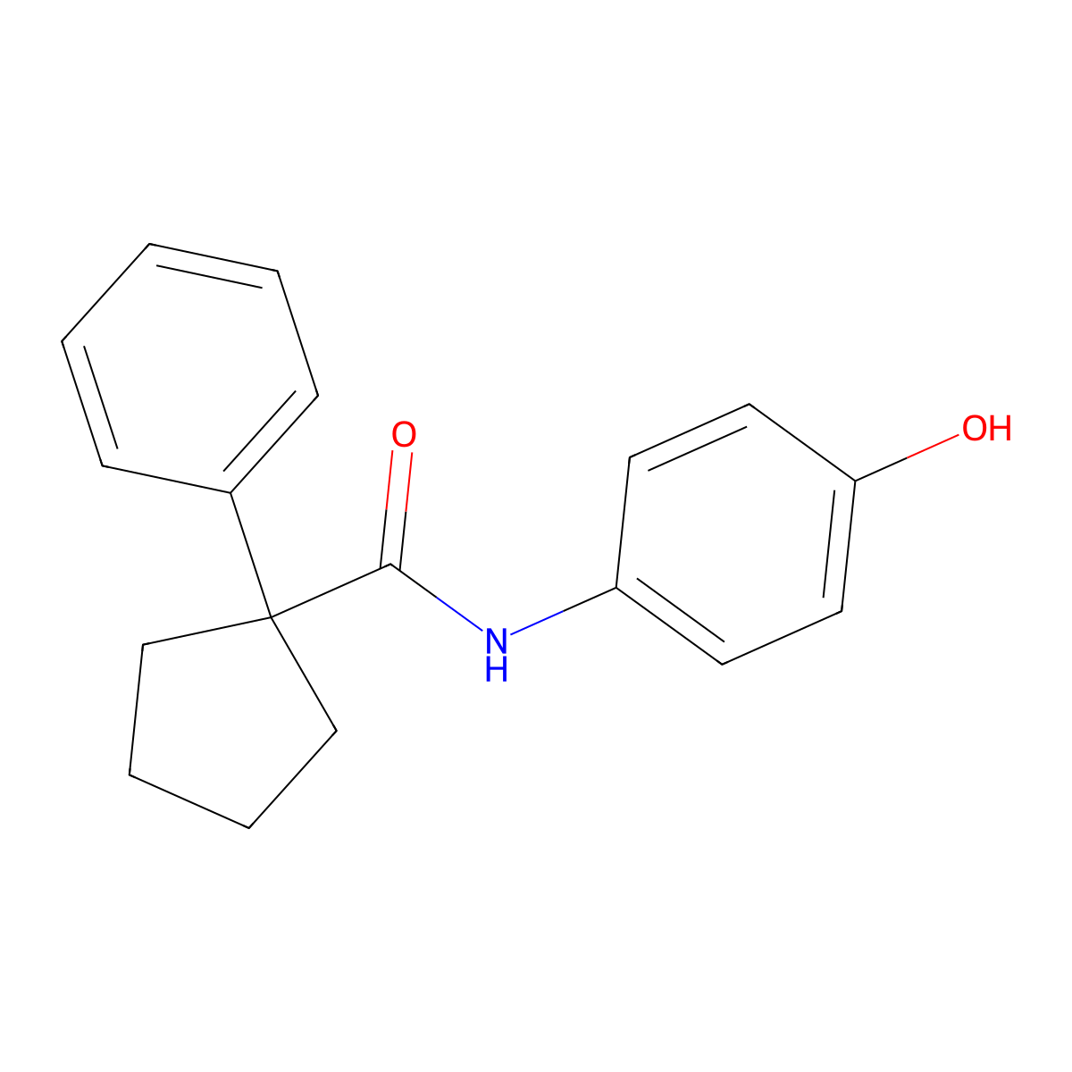 N-(4-hydroxyphenyl)-1-phenylcyclopentane-1-carboxamide molecular structure, CAS 1023519-28-9