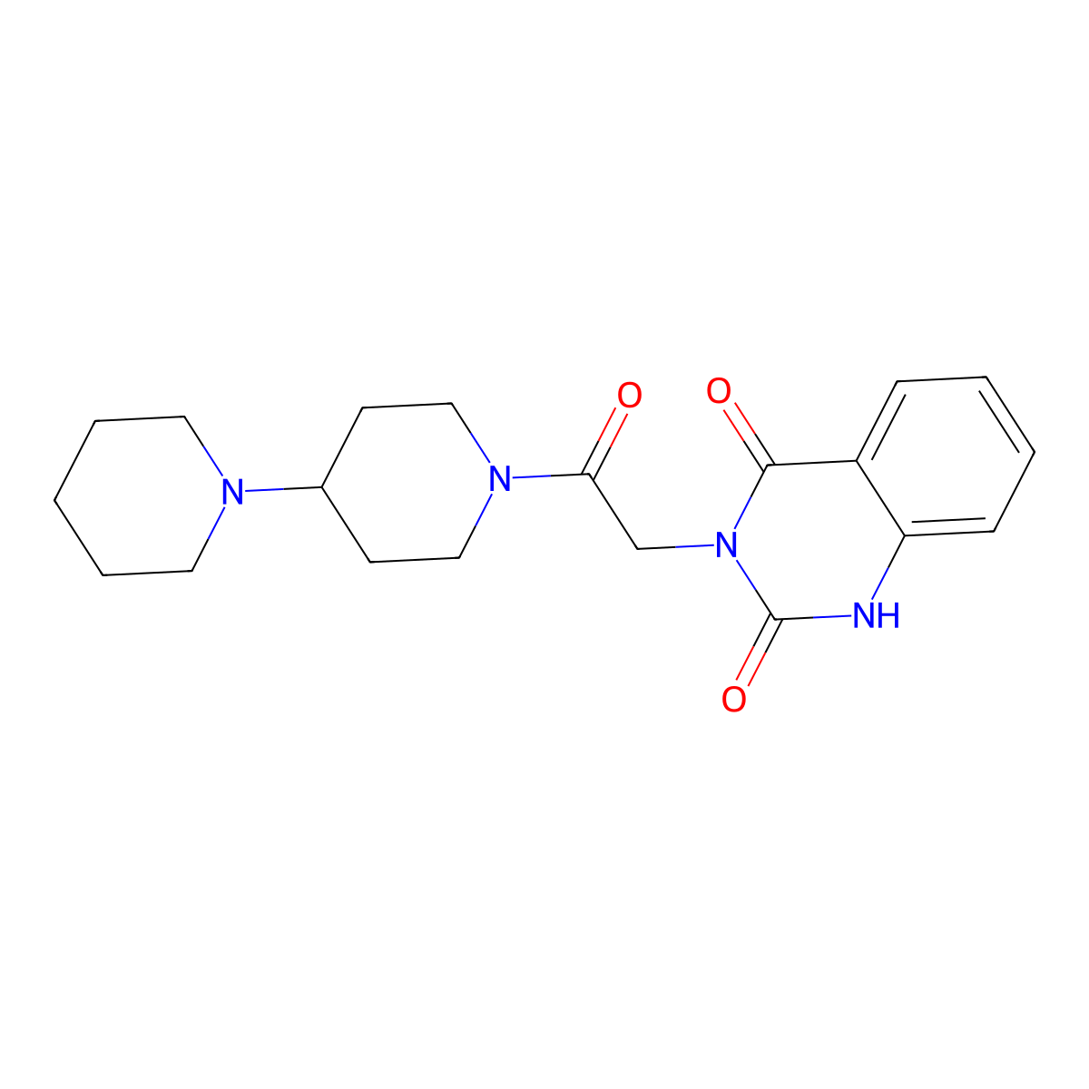 3-[2-oxo-2-(4-piperidin-1-ylpiperidin-1-yl)ethyl]-1H-quinazoline-2,4-dione molecular structure, CAS 1023520-01-5