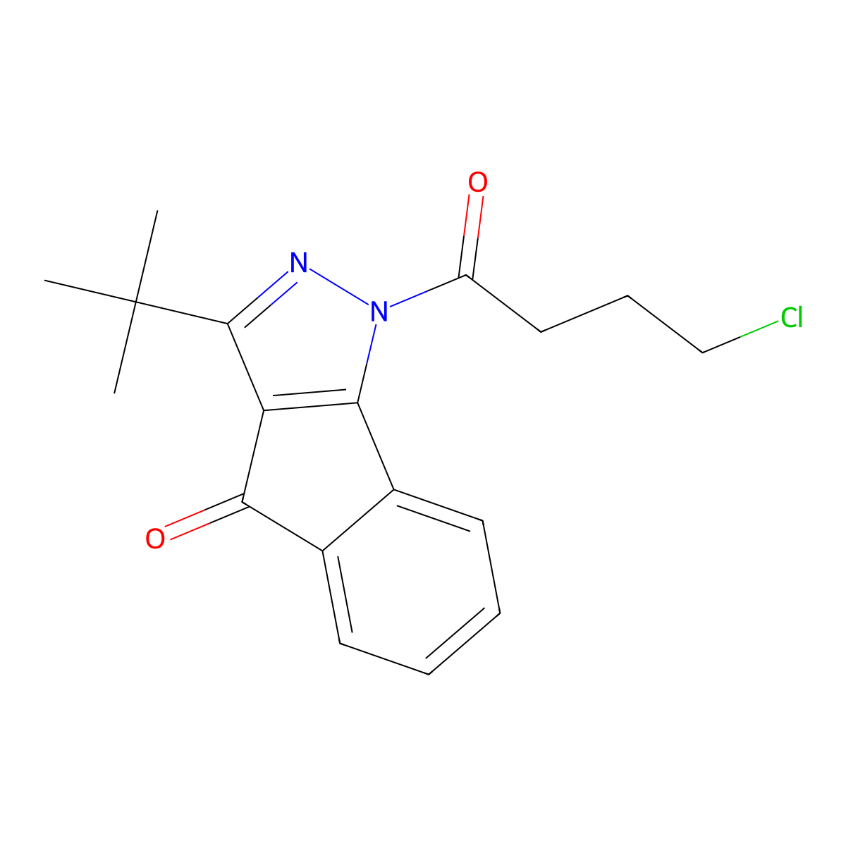 3-(Tert-butyl)-1-(4-chlorobutanoyl)indeno[2,3-D]pyrazol-4-one molecular structure, CAS 1023524-34-6
