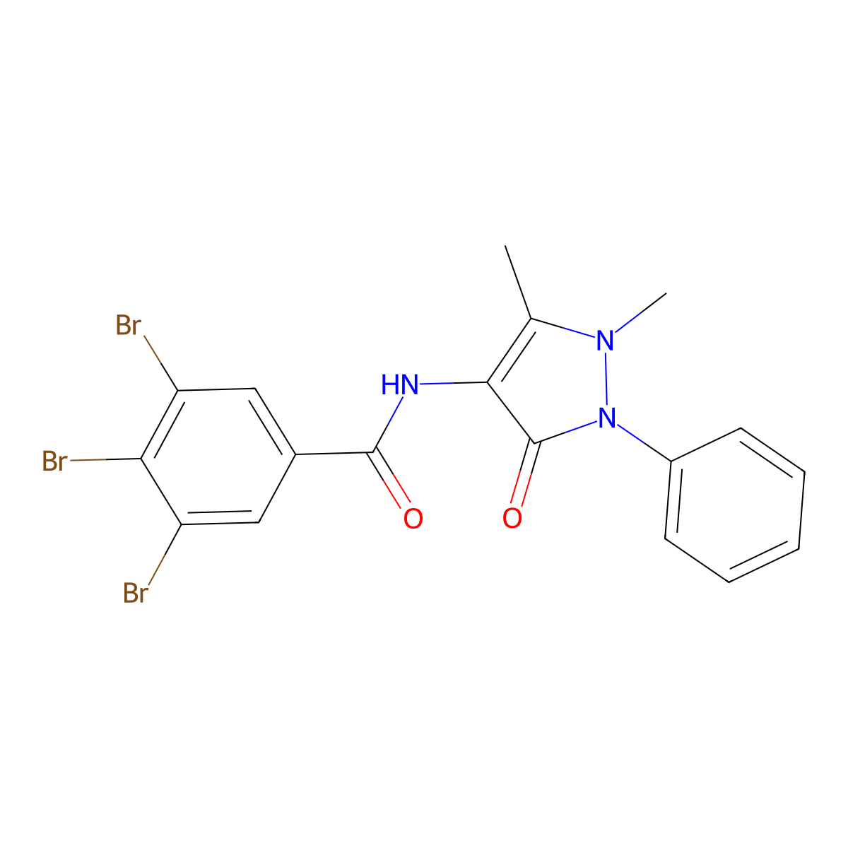 3,4,5-tribromo-N-(1,5-dimethyl-3-oxo-2-phenylpyrazol-4-yl)benzamide molecular structure, CAS 1023524-35-7