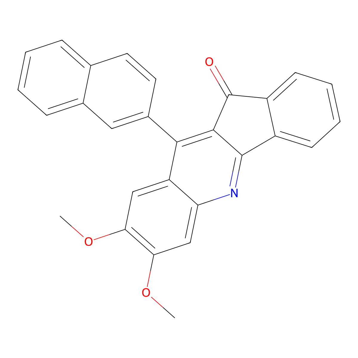 2,3-Dimethoxy-11-(2-naphthyl)indeno[3,2-B]quinolin-10-one molecular structure, CAS 1023525-11-2
