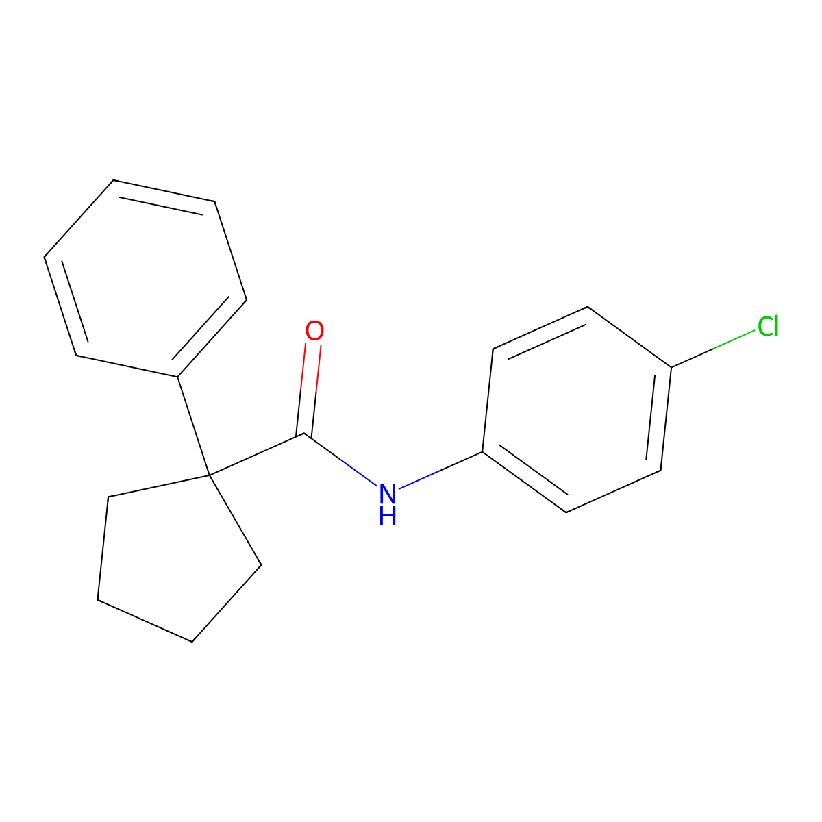 N-(4-chlorophenyl)-1-phenylcyclopentane-1-carboxamide molecular structure, CAS 1023526-15-9