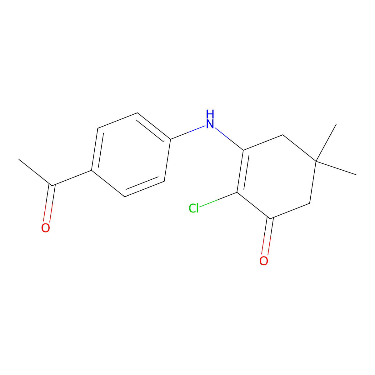 3-((4-Acetylphenyl)amino)-2-chloro-5,5-dimethylcyclohex-2-EN-1-one molecular structure, CAS 1023526-44-4