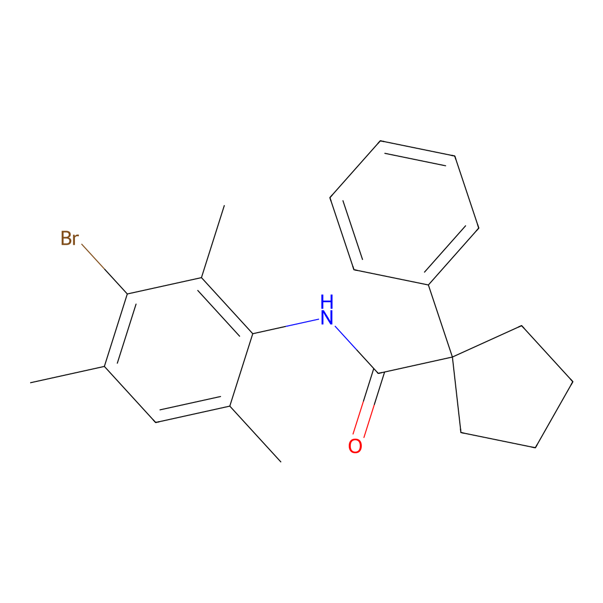 N-(3-Bromo-2,4,6-trimethylphenyl)(phenylcyclopentyl)formamide molecular structure, CAS 1023526-82-0