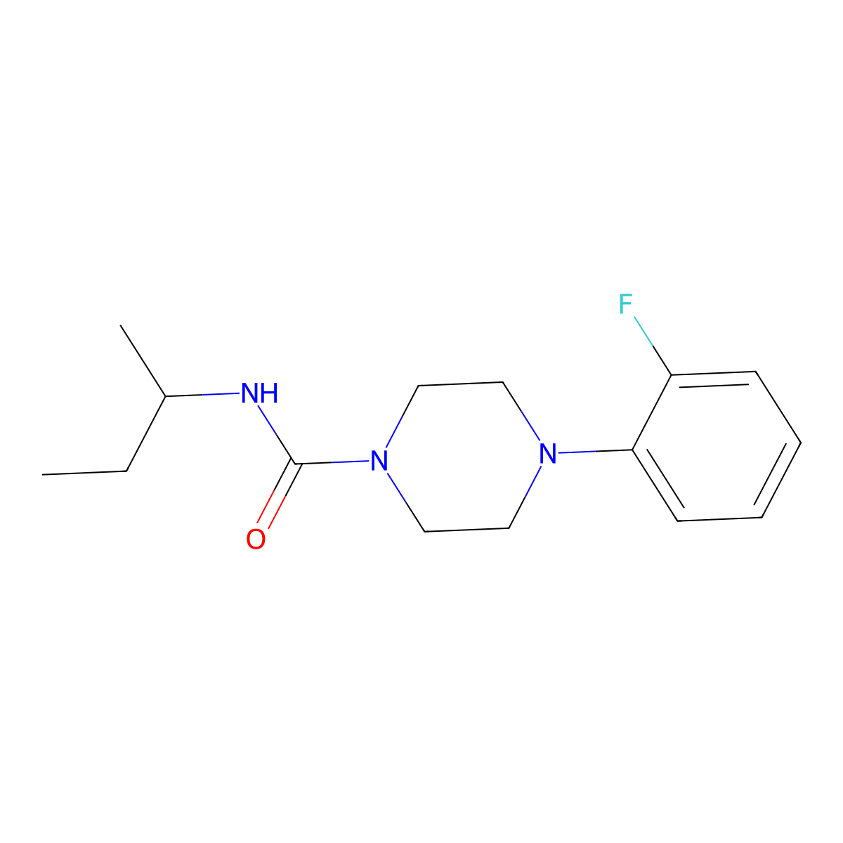 N-butan-2-yl-4-(2-fluorophenyl)piperazine-1-carboxamide molecular structure, CAS 1023527-01-6