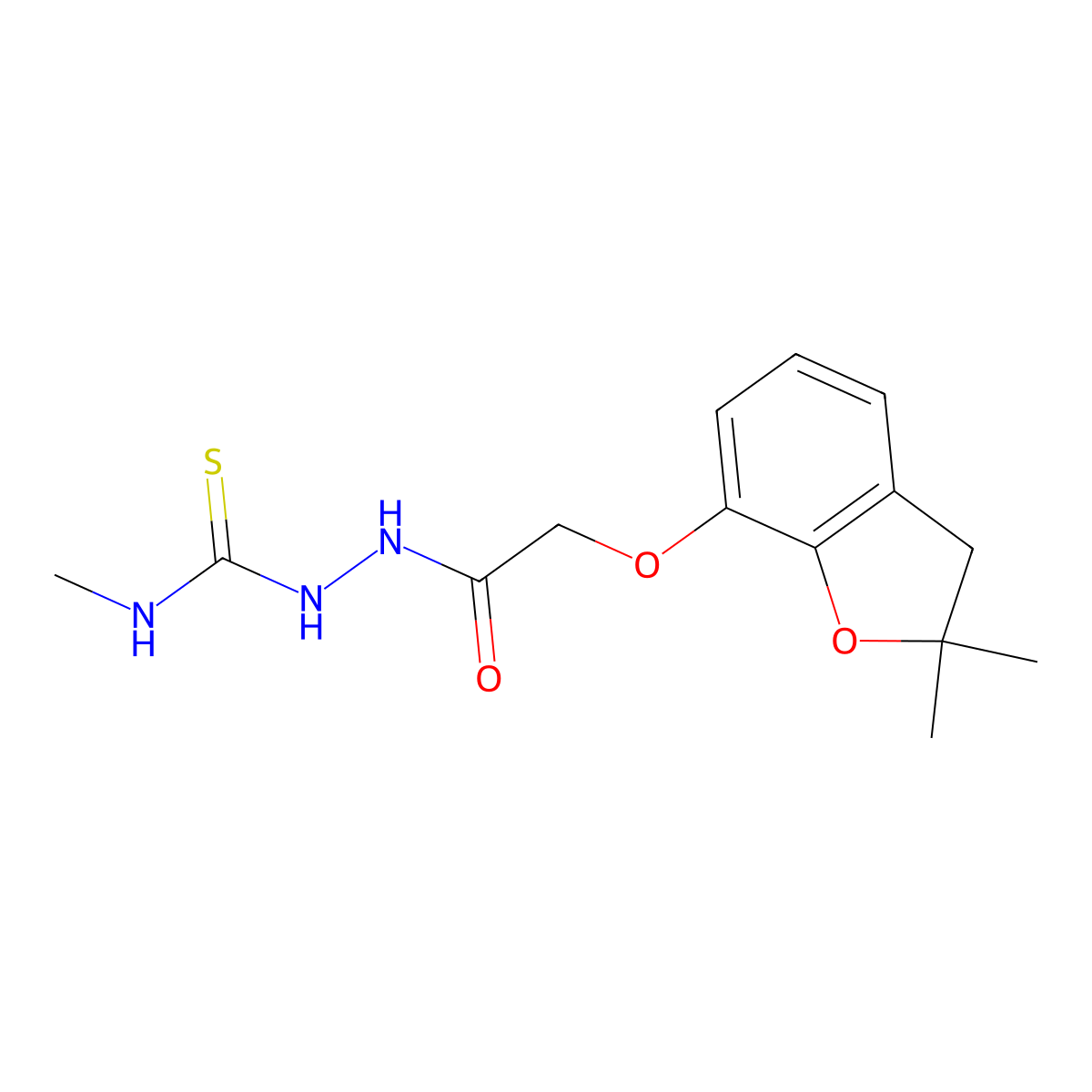 1-(2-(2,2-Dimethyl(3-oxaindan-4-yloxy))acetyl)-4-methylthiosemicarbazide molecular structure, CAS 1023528-08-6