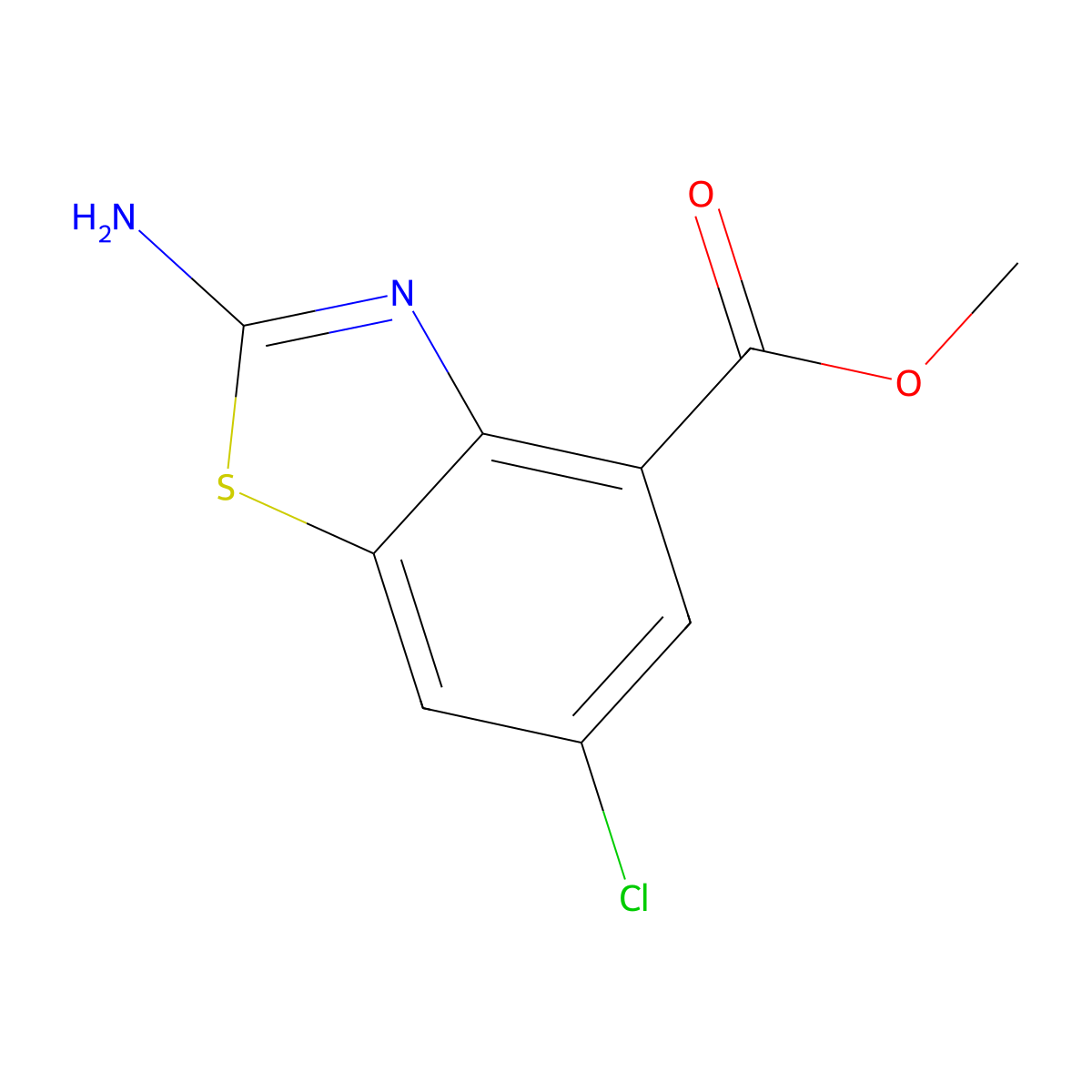 Methyl 2-amino-6-chloro-1,3-benzothiazole-4-carboxylate molecular structure, CAS 1023531-08-9