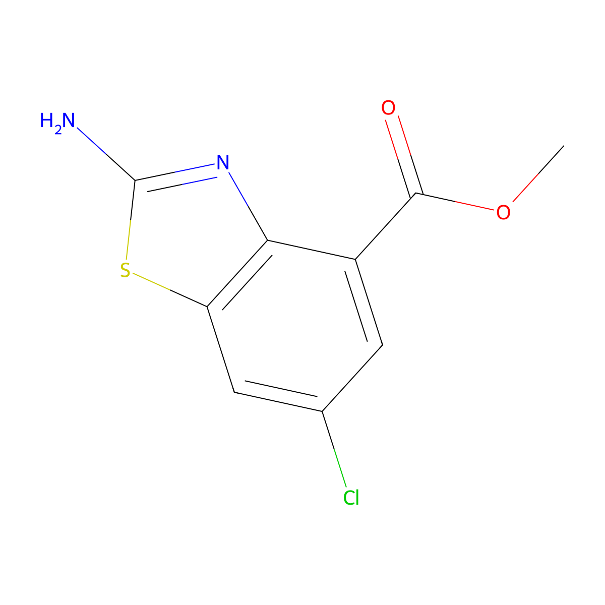 Methyl 2-amino-6-chloro-1,3-benzothiazole-4-carboxylate molecular structure, CAS 1023531-08-9