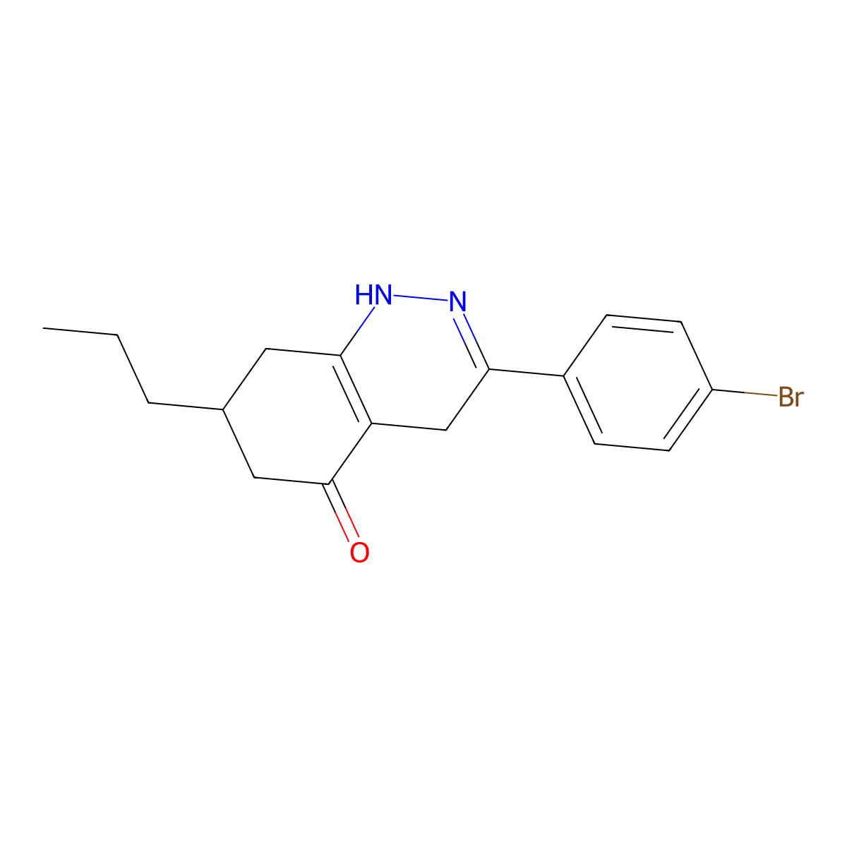 3-(4-bromophenyl)-7-propyl-4,6,7,8-tetrahydro-1H-cinnolin-5-one molecular structure, CAS 1023531-55-6