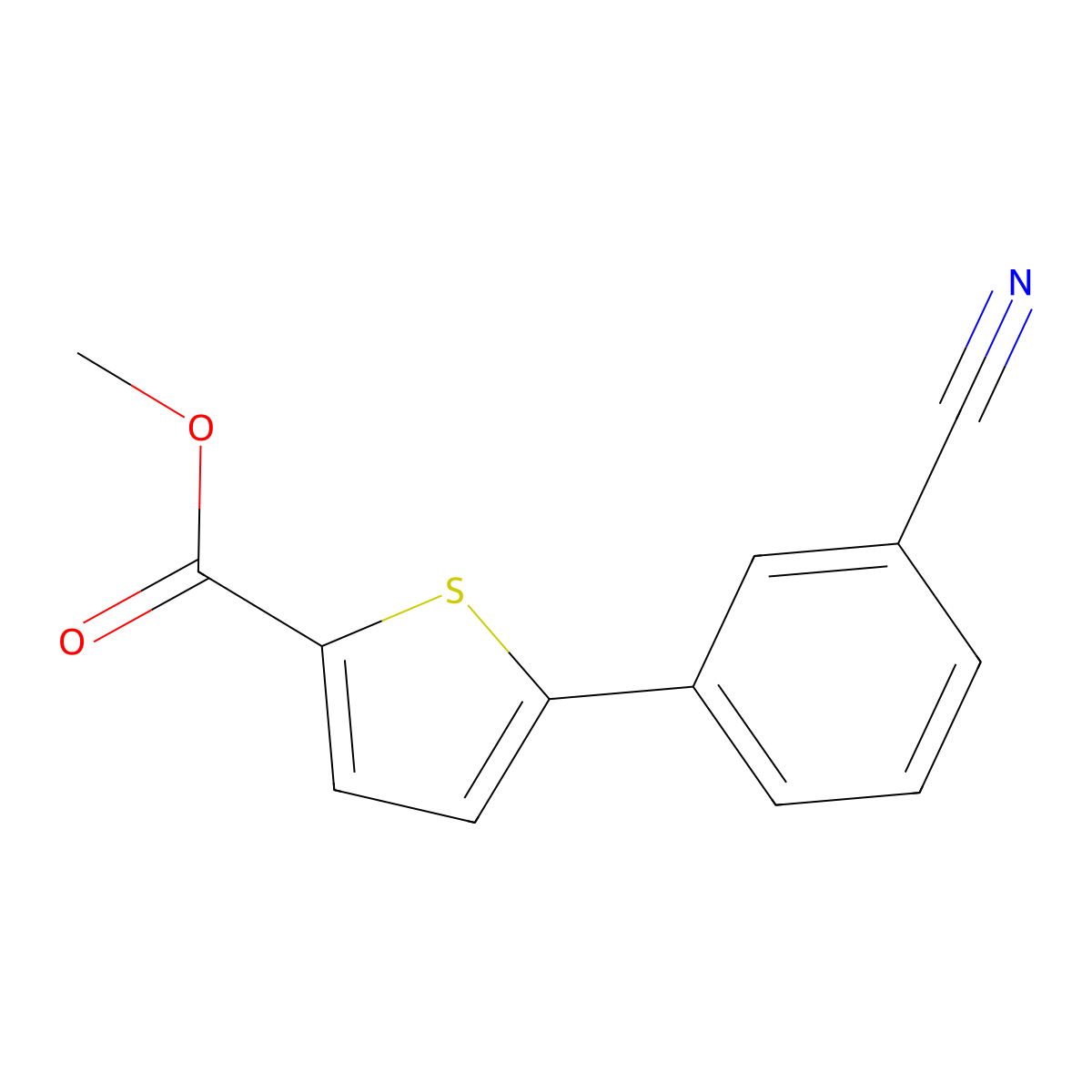 Methyl 5-(3-cyanophenyl)-2-thiophenecarboxylate molecular structure, CAS 1023531-69-2