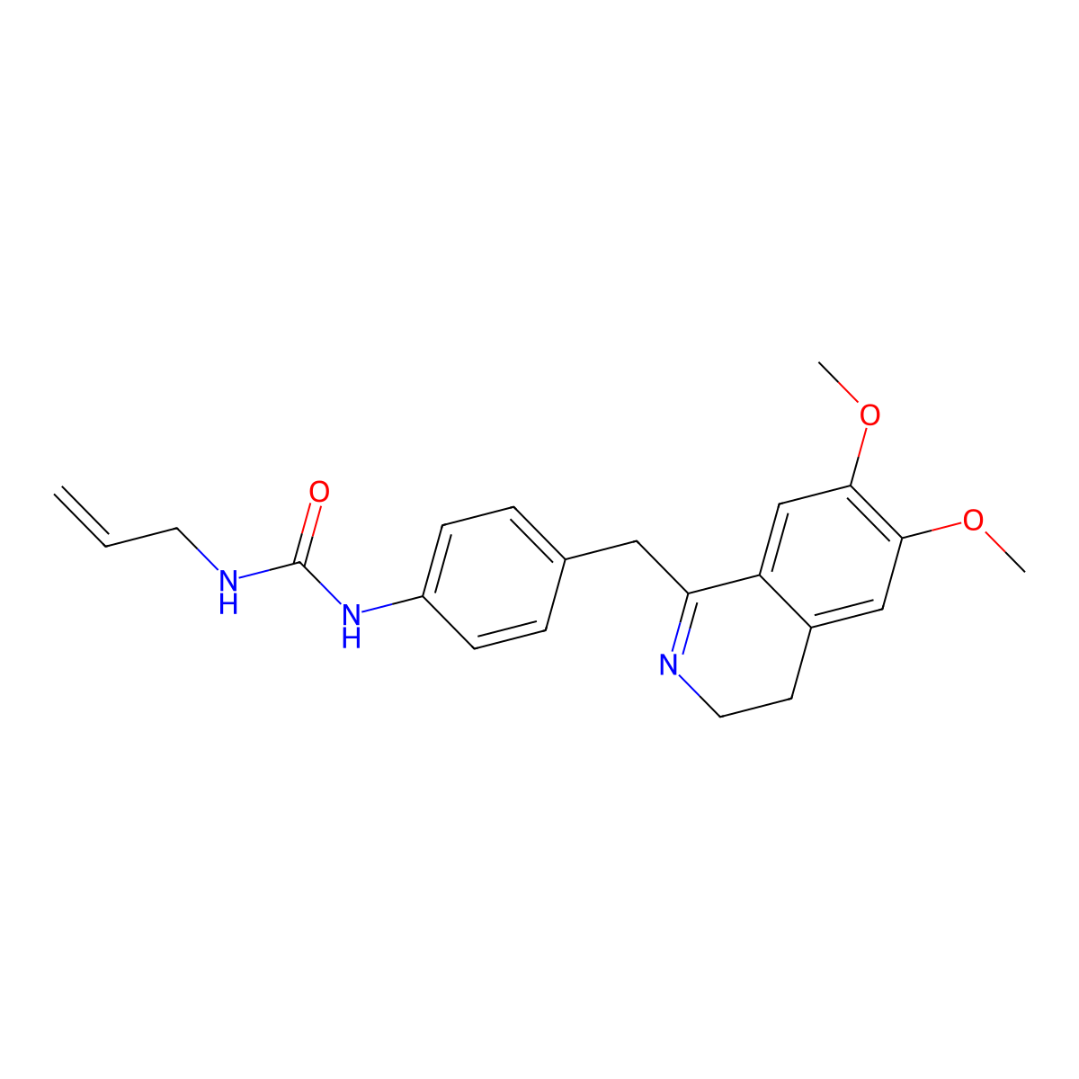 1-(4-((6,7-Dimethoxy(3,4-dihydroisoquinolyl))methyl)phenyl)-3-(prop-2-enyl)urea molecular structure, CAS 1023531-86-3