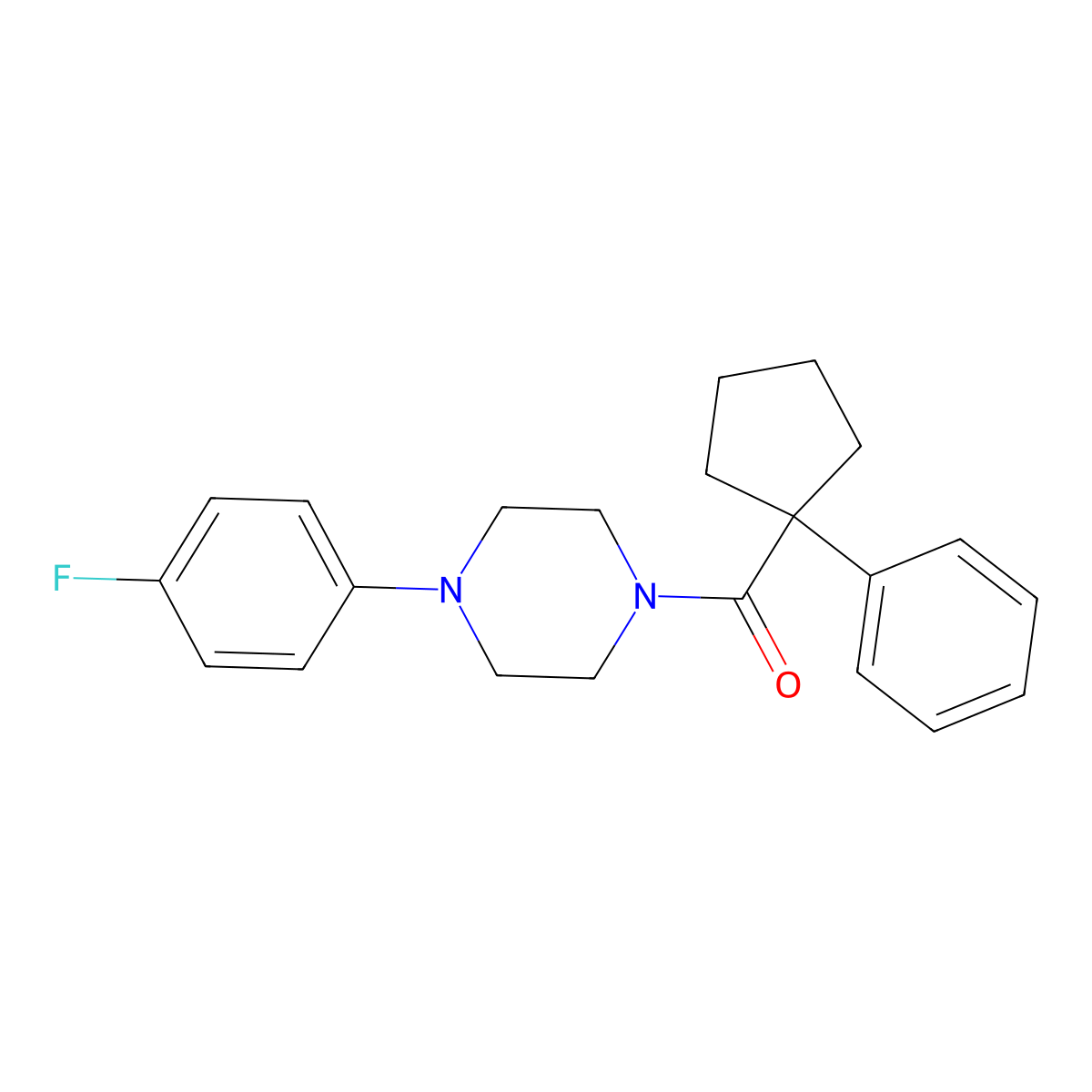 4-(4-Fluorophenyl)piperazinyl phenylcyclopentyl ketone molecular structure, CAS 1023531-95-4