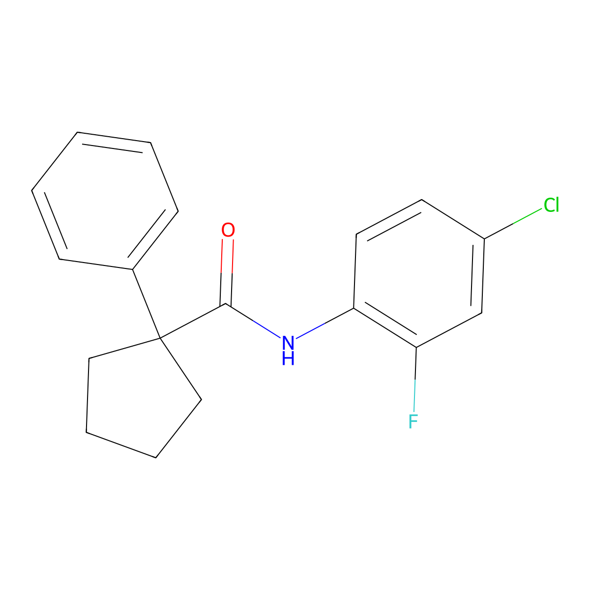 N-(4-chloro-2-fluorophenyl)-1-phenylcyclopentane-1-carboxamide molecular structure, CAS 1023531-97-6