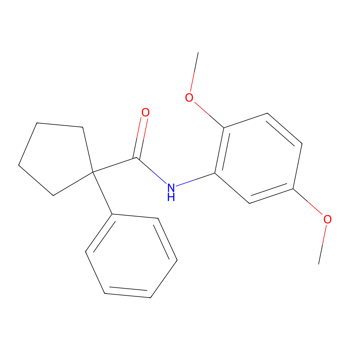 N-(2,5-dimethoxyphenyl)-1-phenylcyclopentane-1-carboxamide molecular structure, CAS 1023532-01-5