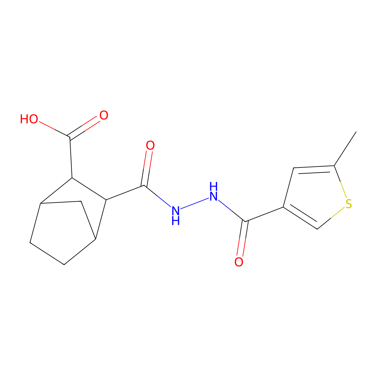 3-({2-[(5-Methylthiophen-3-yl)carbonyl]hydrazinyl}carbonyl)bicyclo[2.2.1]heptane-2-carboxylic acid molecular structure, CAS 1023532-07-1