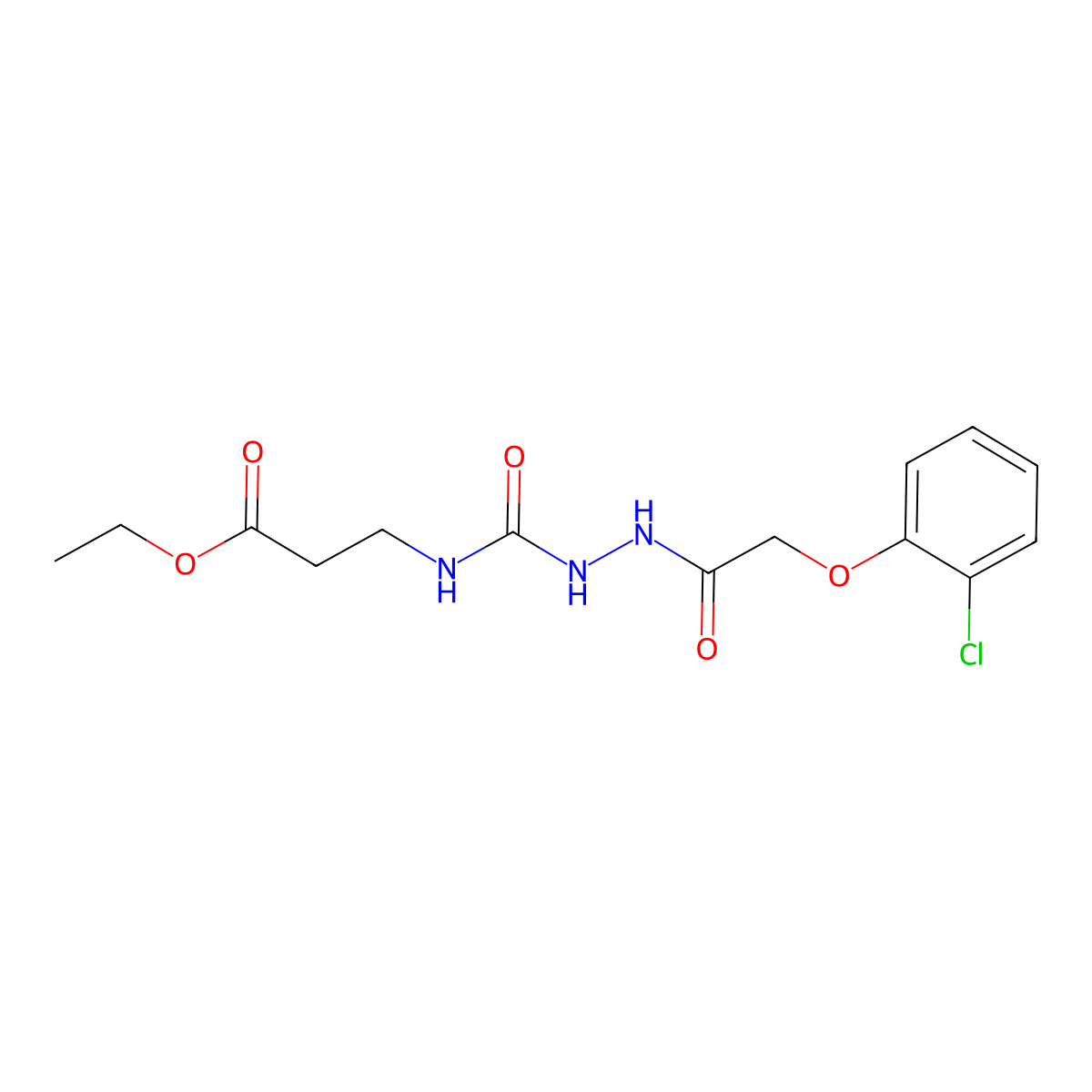 Ethyl 3-({[2-(2-chlorophenoxy)acetohydrazido]carbonyl}amino)propanoate molecular structure, CAS 1023532-51-5