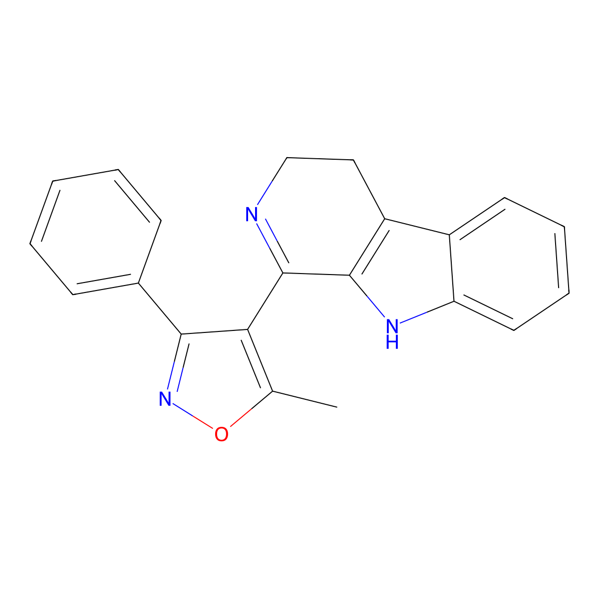 4-(3,4-Dihydrobeta-carbolinyl)-5-methyl-3-phenylisoxazole molecular structure, CAS 1023532-71-9