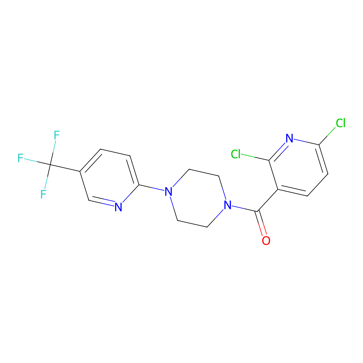 (2,6-Dichloropyridin-3-yl)-[4-[5-(trifluoromethyl)pyridin-2-yl]piperazin-1-yl]methanone molecular structure, CAS 1023532-92-4