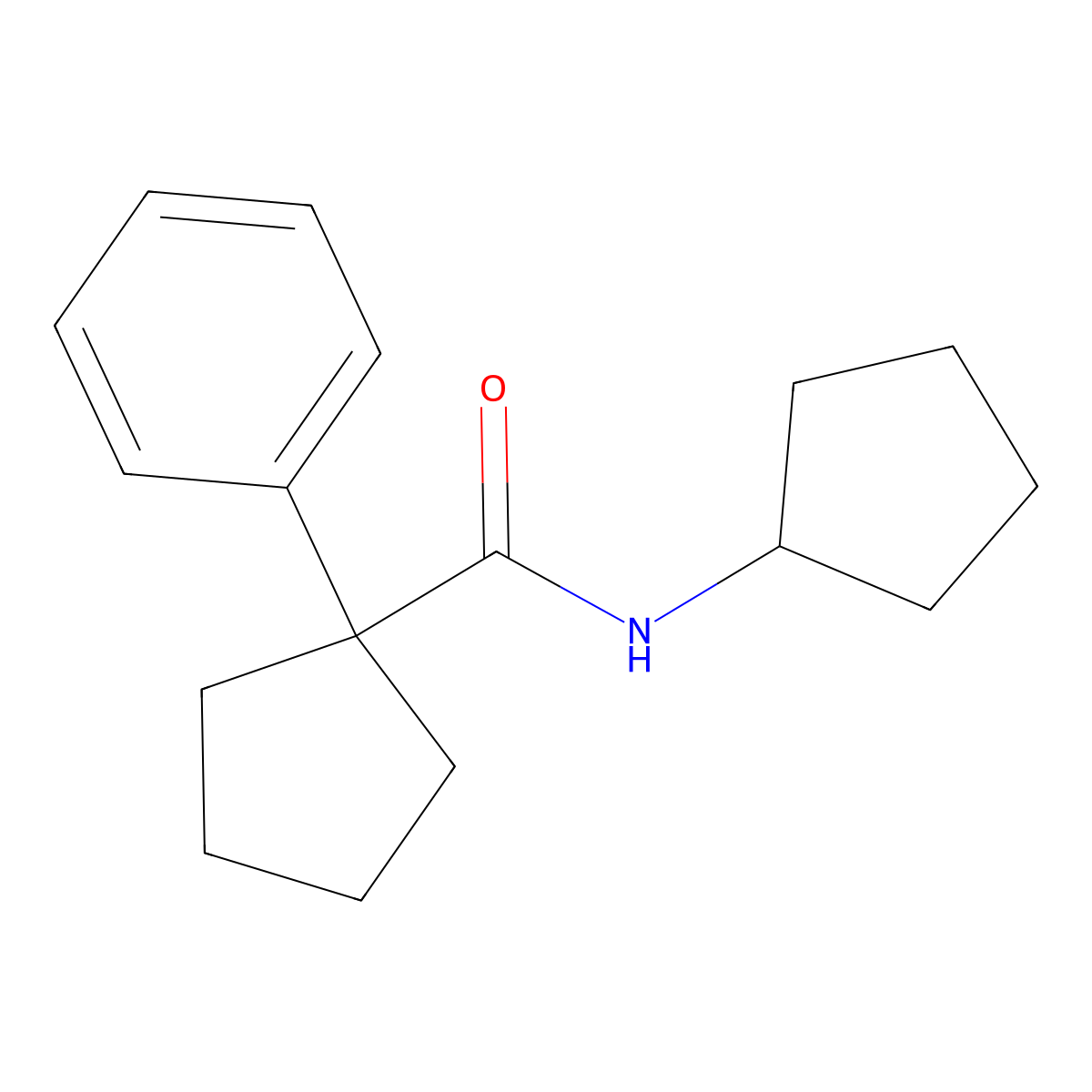 N-cyclopentyl-1-phenylcyclopentane-1-carboxamide molecular structure, CAS 1023533-11-0